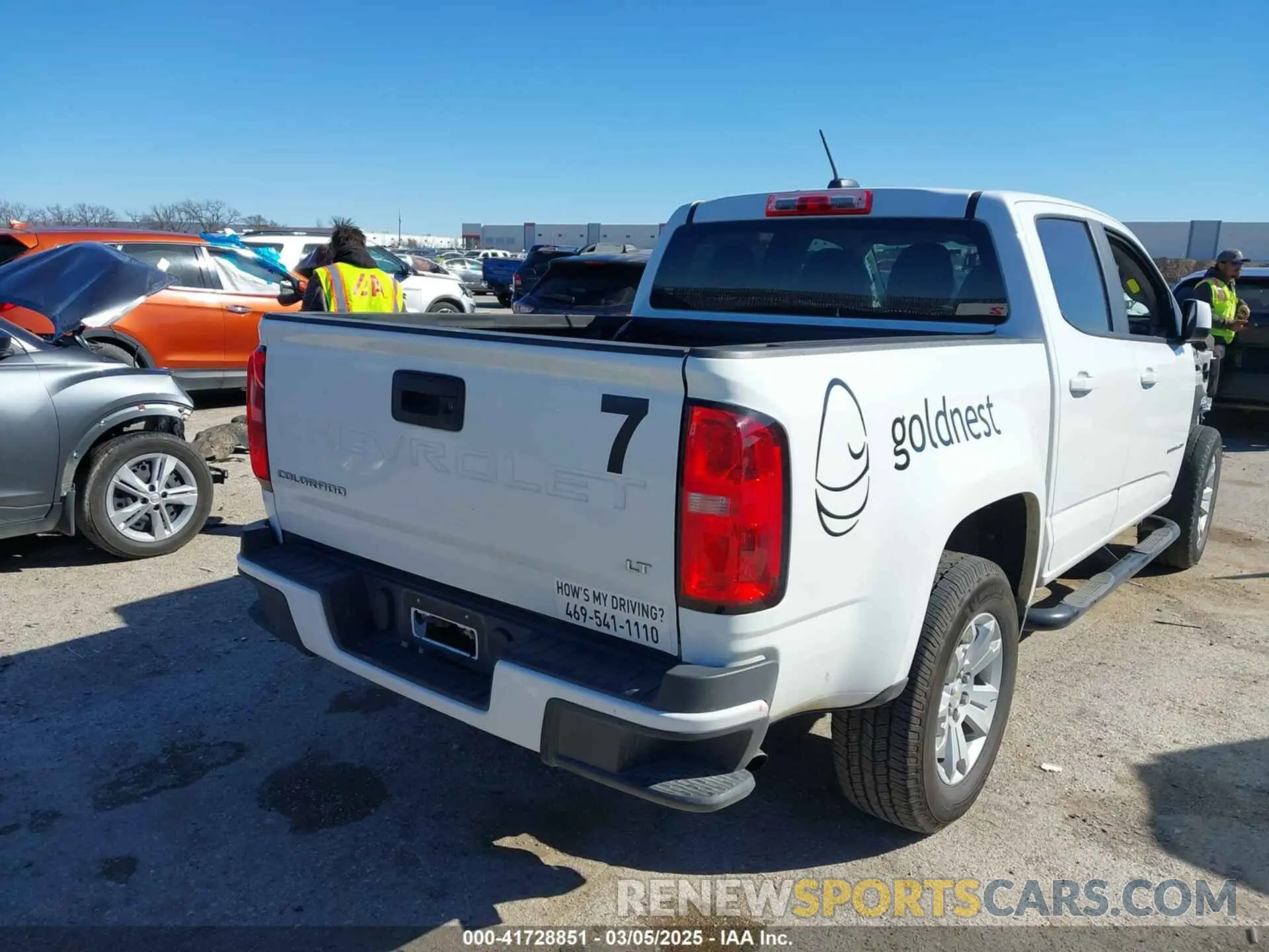4 fotografías del automóvil dañado 1GCGSCEA3N1304212 CHEVROLET COLORADO 2022