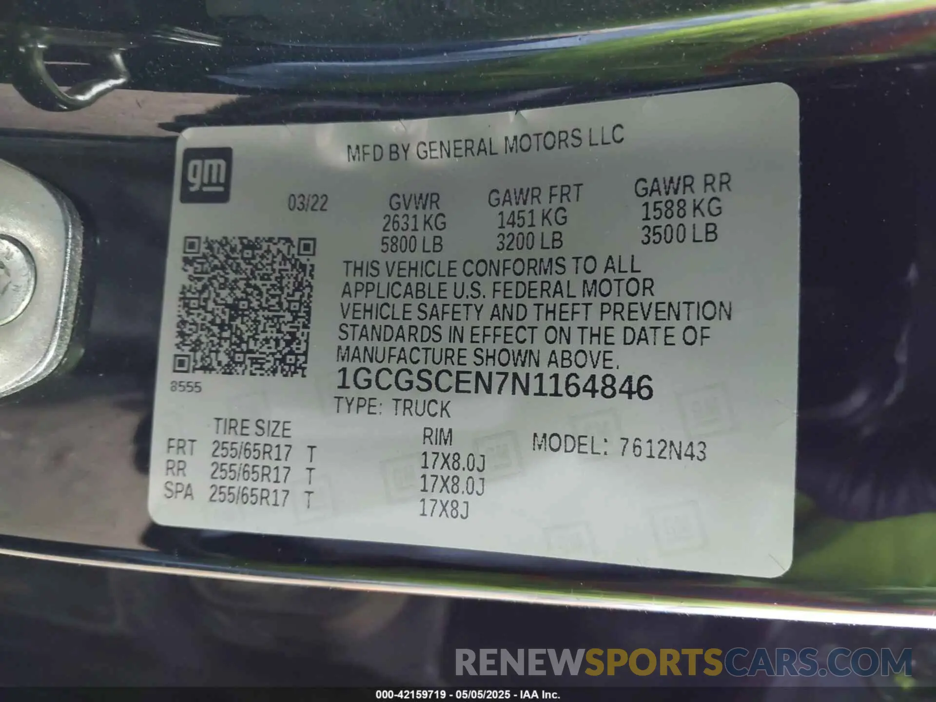 9 fotografías del automóvil dañado 1GCGSCEN7N1164846 CHEVROLET COLORADO 2022