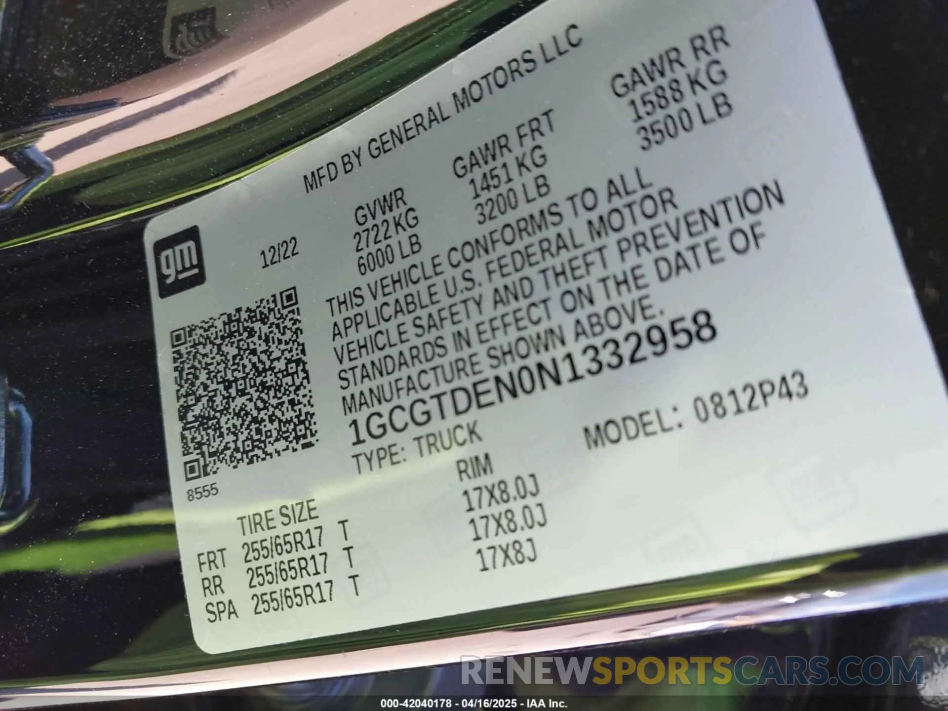 9 fotografías del automóvil dañado 1GCGTDEN0N1332958 CHEVROLET COLORADO 2022