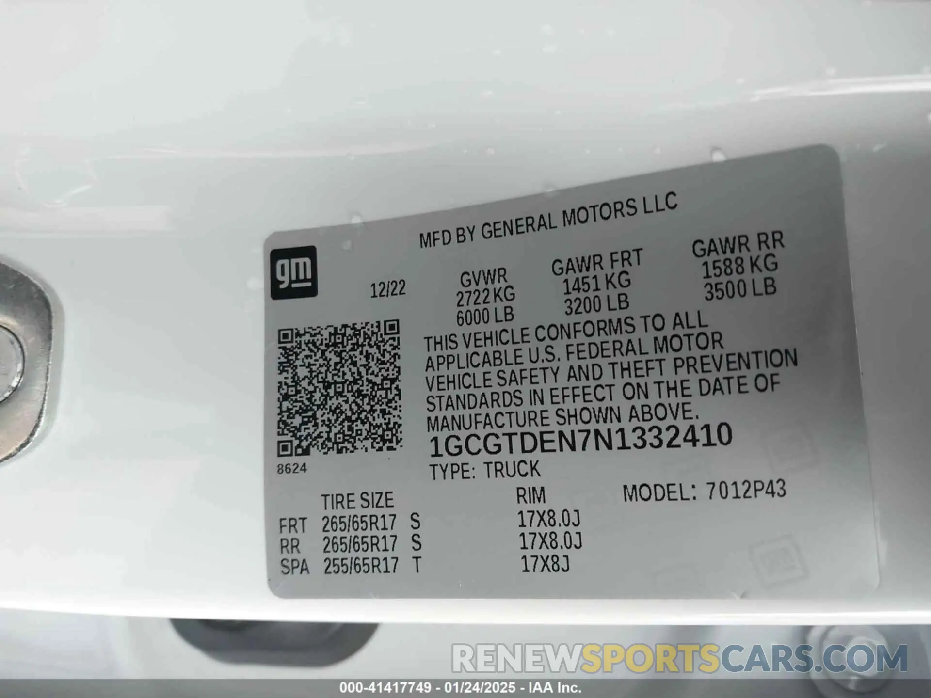 9 fotografías del automóvil dañado 1GCGTDEN7N1332410 CHEVROLET COLORADO 2022