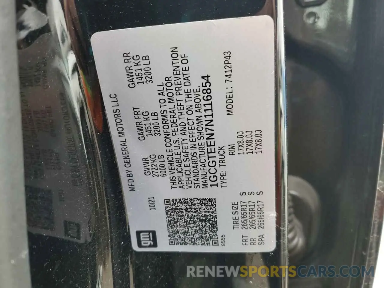 12 fotografías del automóvil dañado 1GCGTEEN7N1116854 CHEVROLET COLORADO 2022