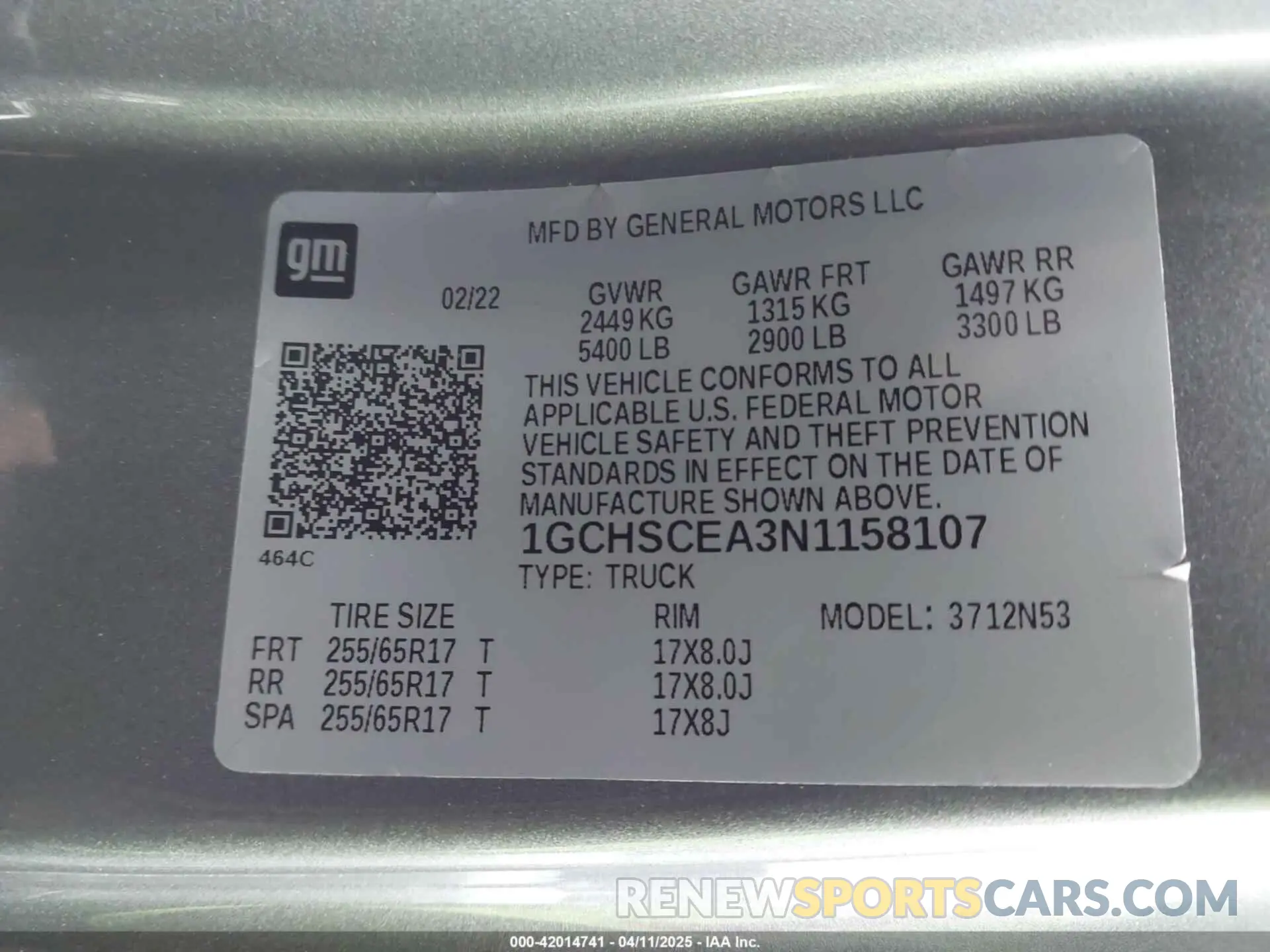 9 fotografías del automóvil dañado 1GCHSCEA3N1158107 CHEVROLET COLORADO 2022