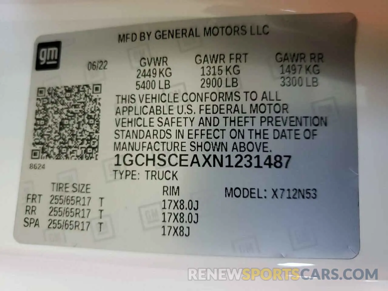 12 fotografías del automóvil dañado 1GCHSCEAXN1231487 CHEVROLET COLORADO 2022