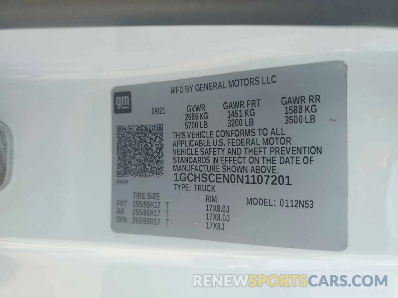 13 fotografías del automóvil dañado 1GCHSCEN0N1107201 CHEVROLET COLORADO 2022