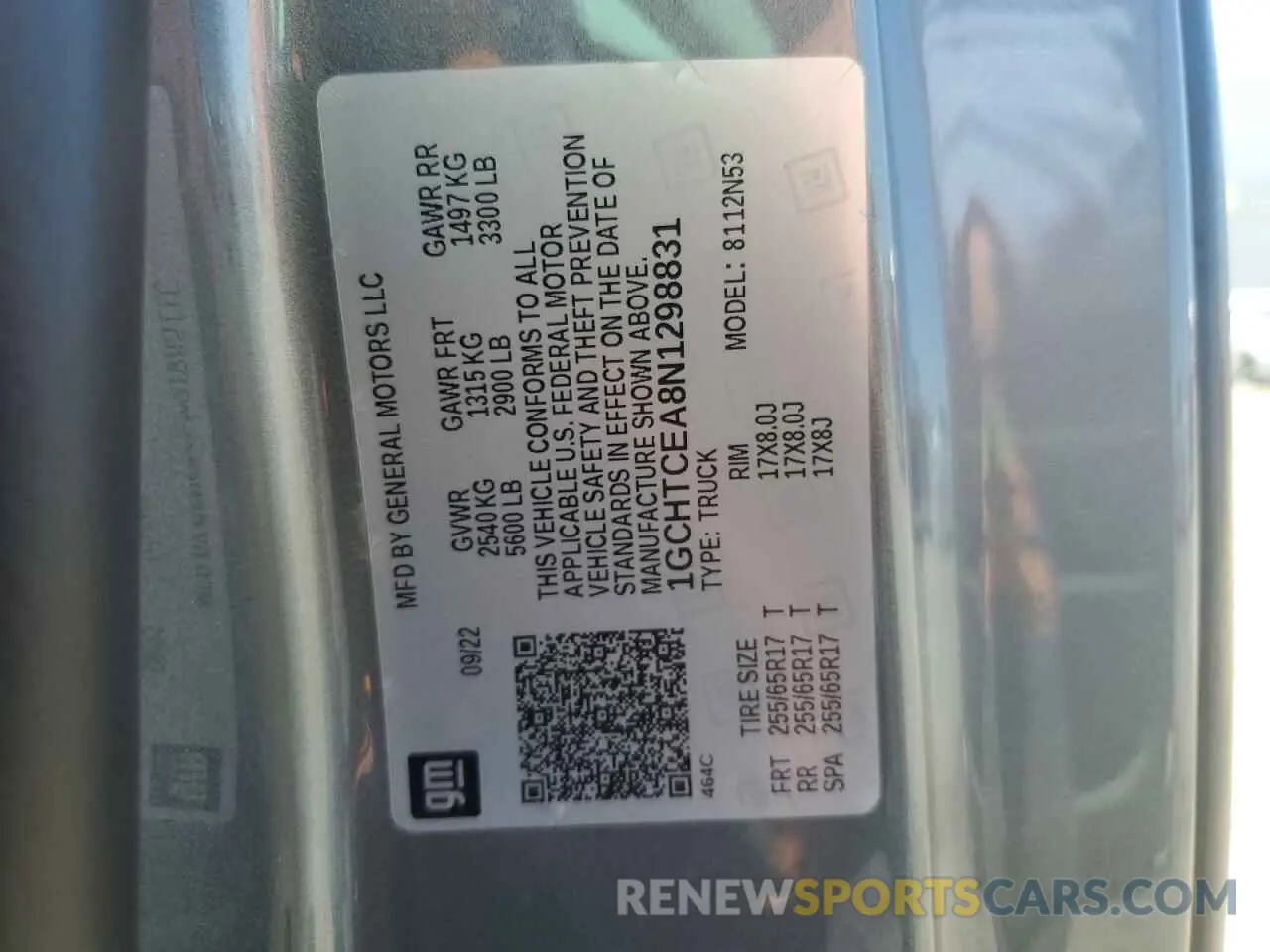 12 fotografías del automóvil dañado 1GCHTCEA8N1298831 CHEVROLET COLORADO 2022