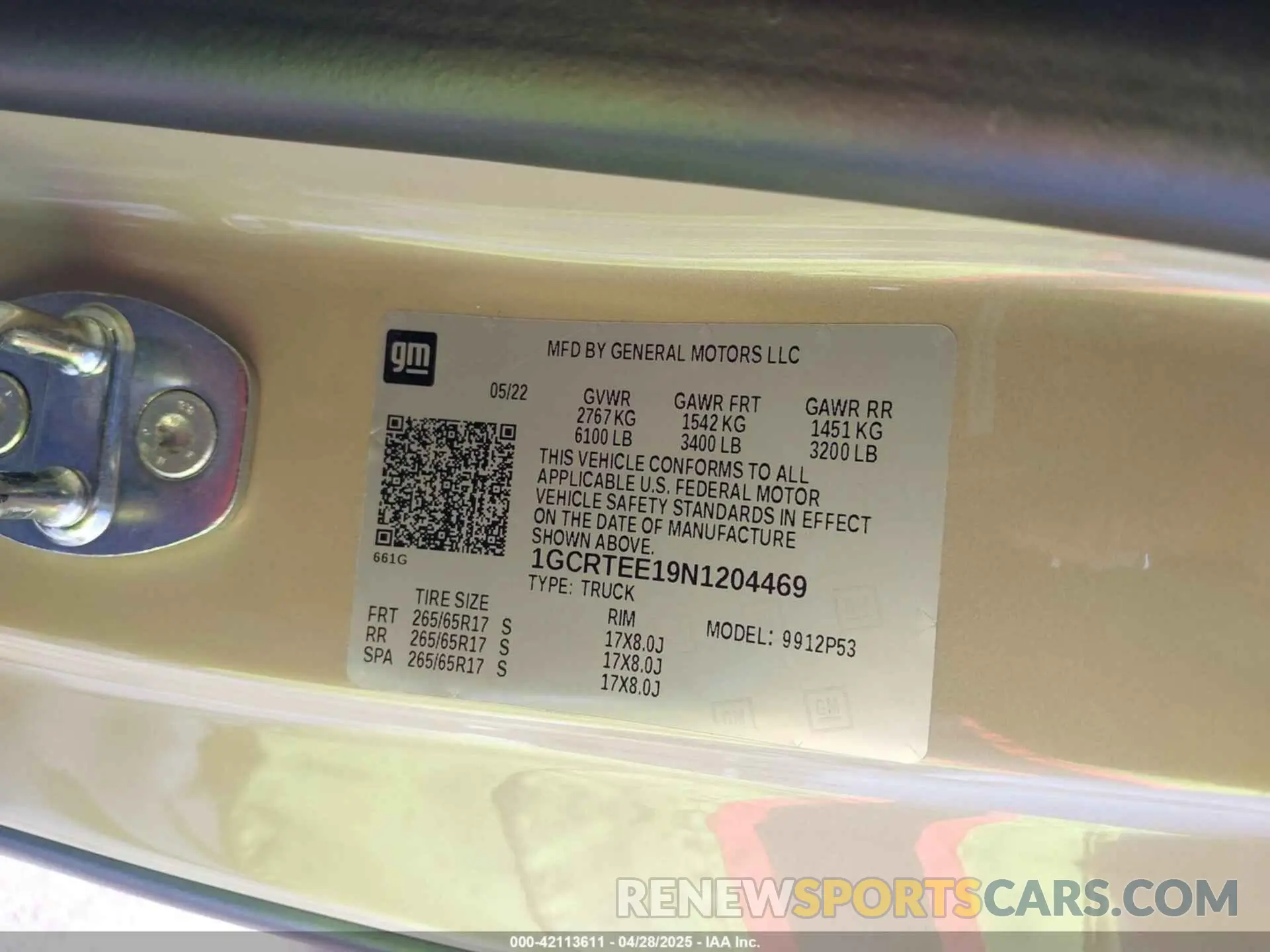 9 fotografías del automóvil dañado 1GCRTEE19N1204469 CHEVROLET COLORADO 2022