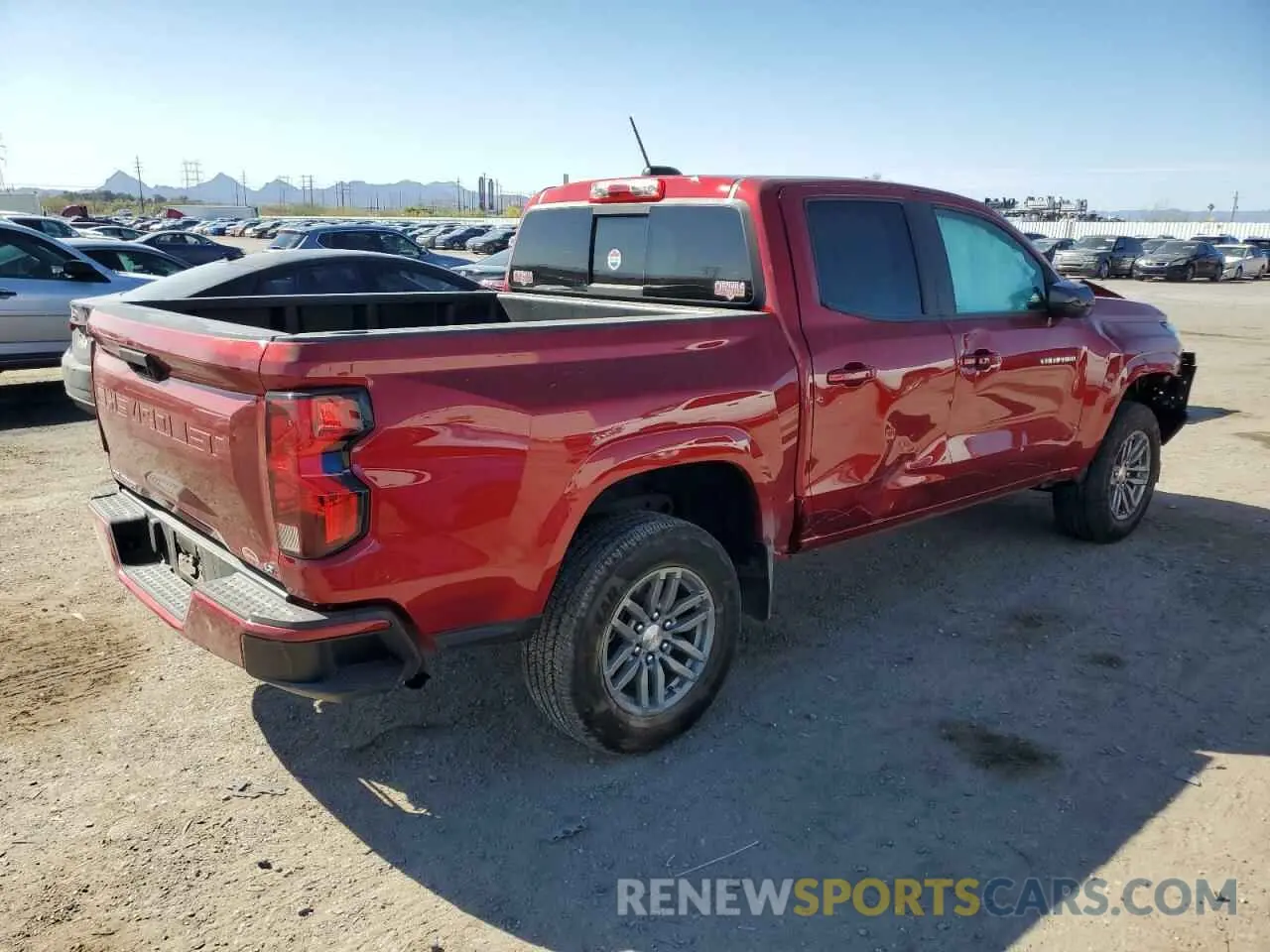 3 fotografías del automóvil dañado 1GCPSCEK7P1199279 CHEVROLET COLORADO 2023