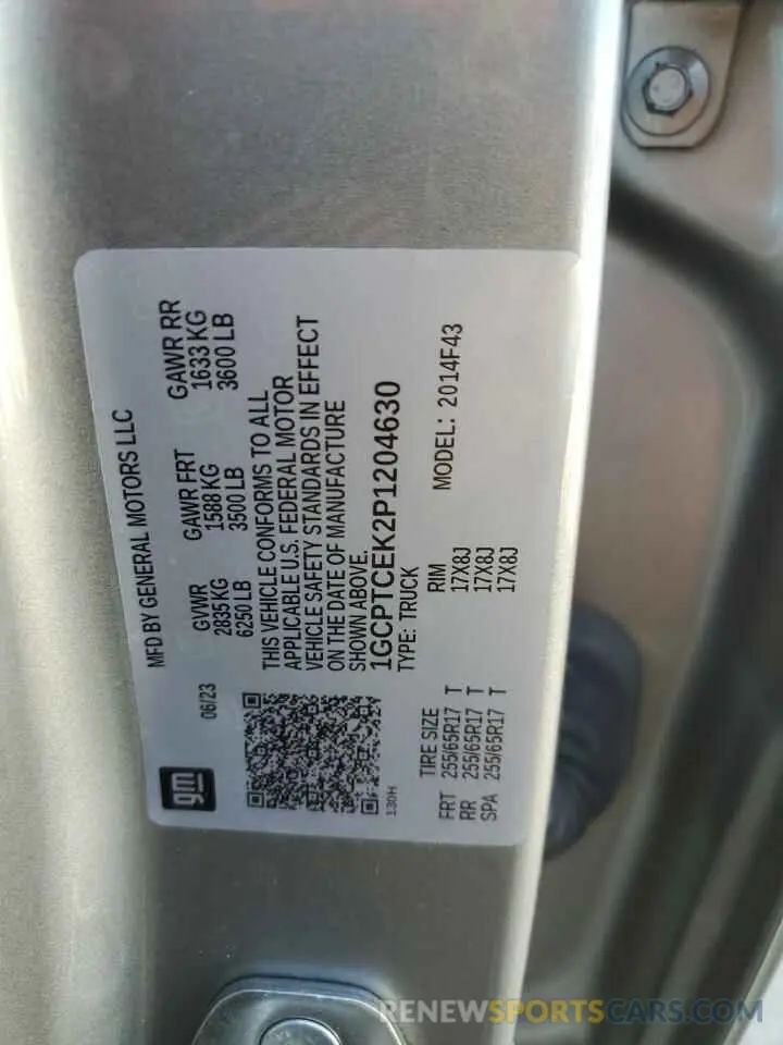 13 fotografías del automóvil dañado 1GCPTCEK2P1204630 CHEVROLET COLORADO 2023