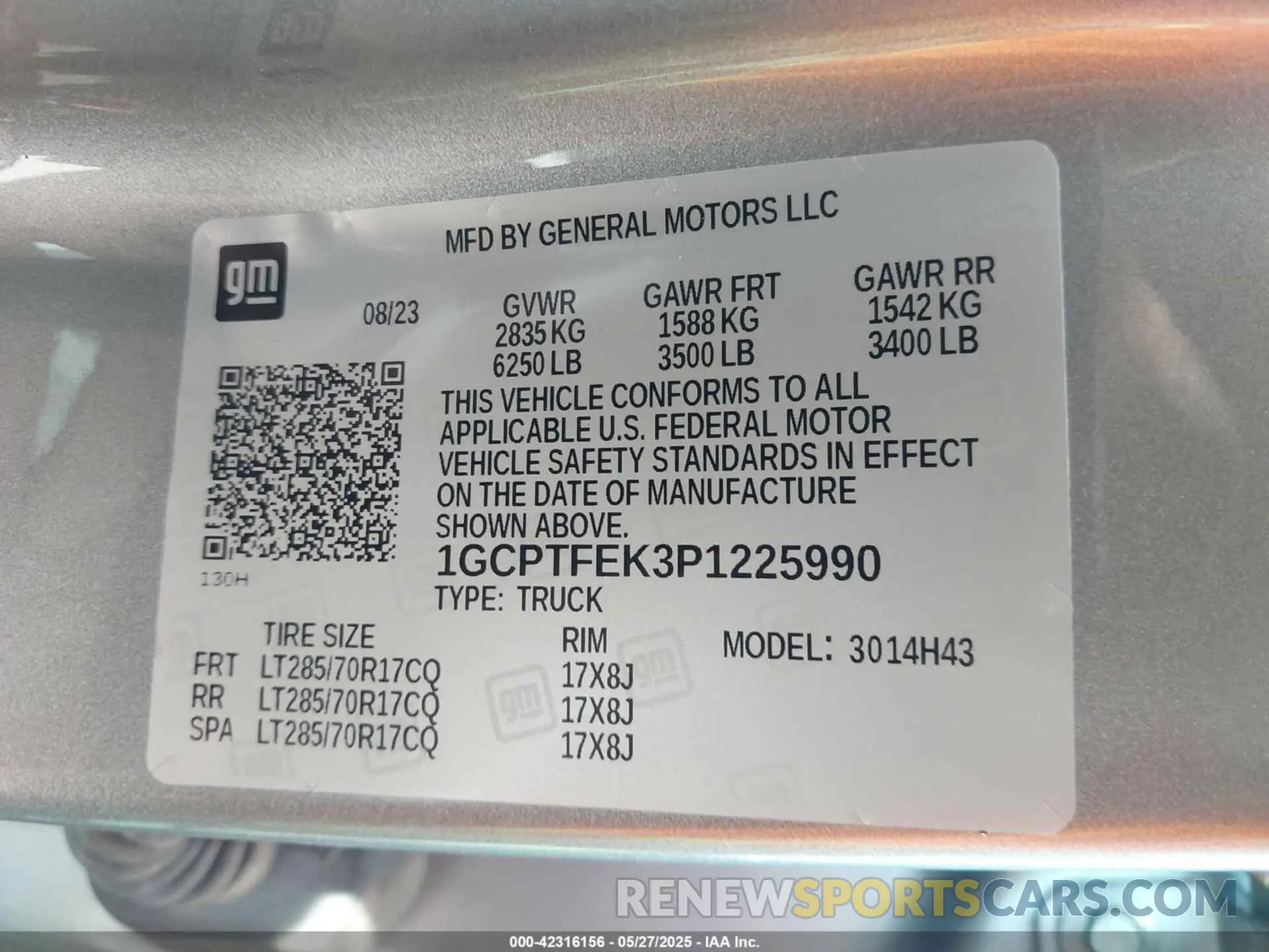 9 fotografías del automóvil dañado 1GCPTFEK3P1225990 CHEVROLET COLORADO 2023