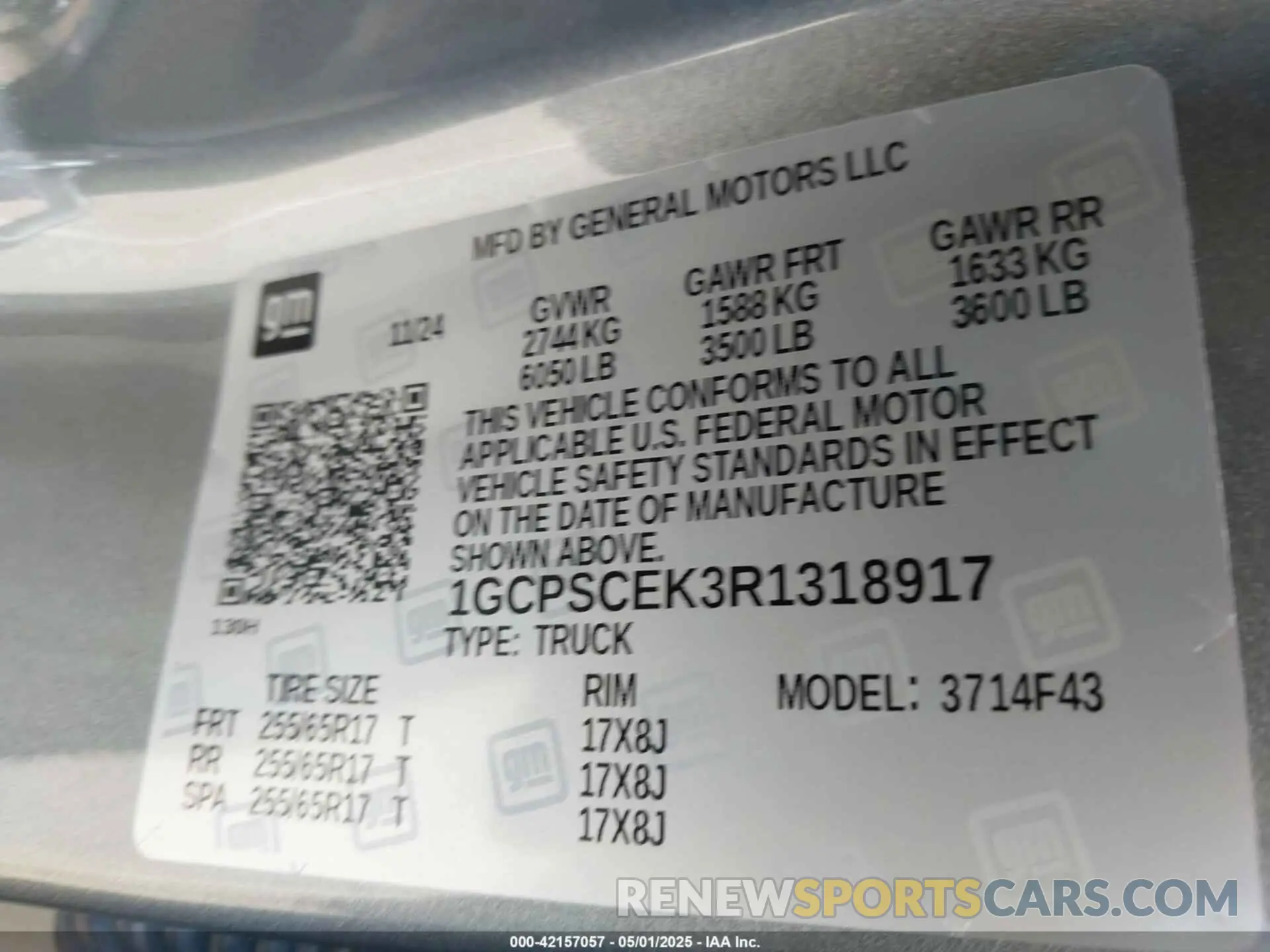 9 fotografías del automóvil dañado 1GCPSCEK3R1318917 CHEVROLET COLORADO 2024
