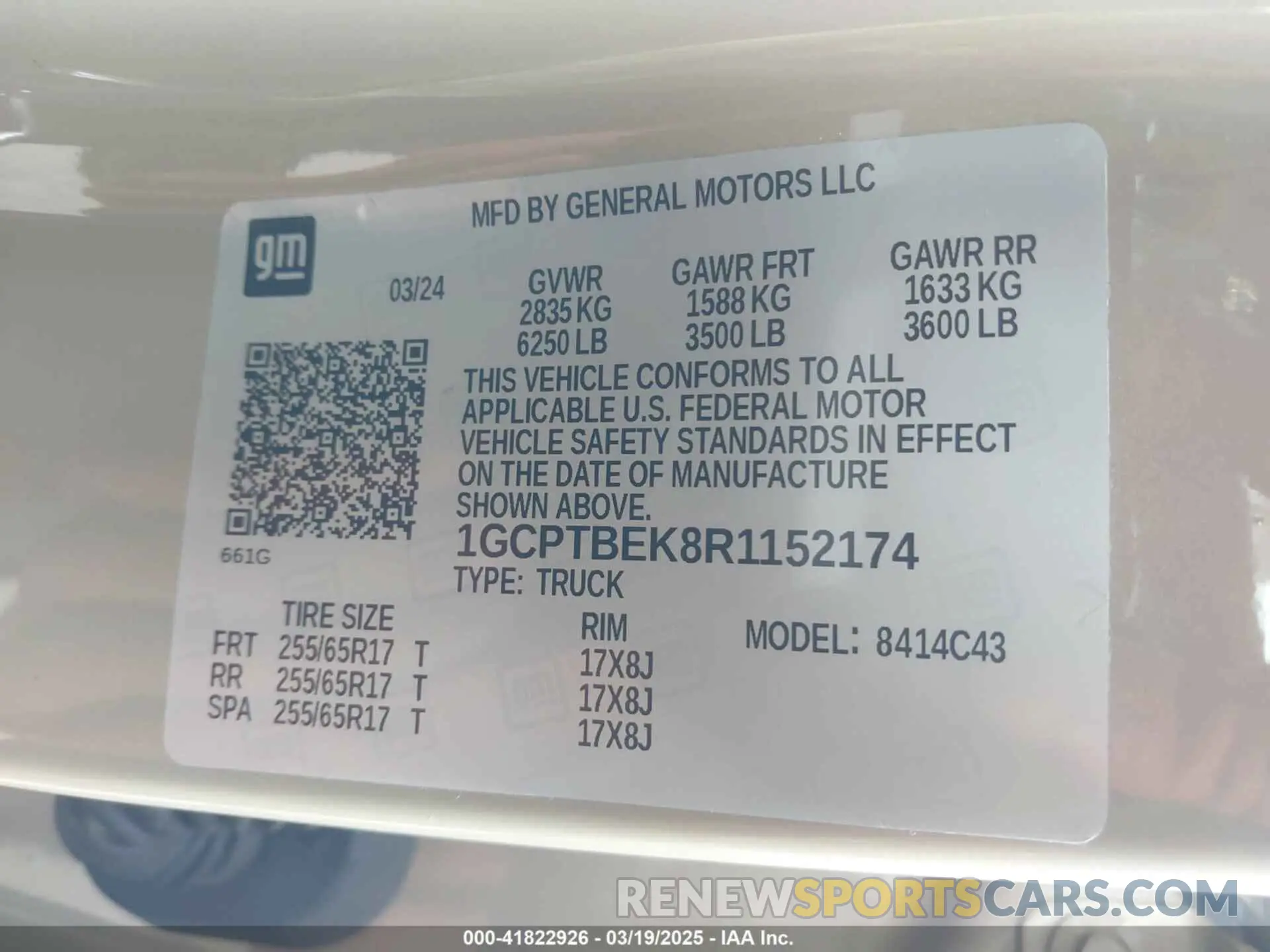 9 fotografías del automóvil dañado 1GCPTBEK8R1152174 CHEVROLET COLORADO 2024