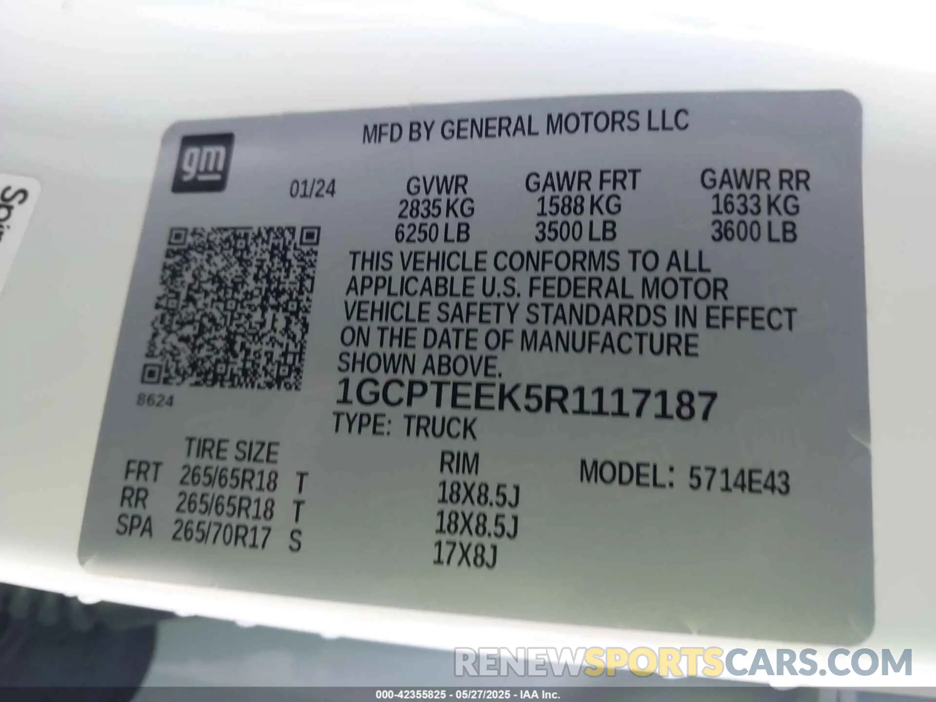 9 fotografías del automóvil dañado 1GCPTEEK5R1117187 CHEVROLET COLORADO 2024