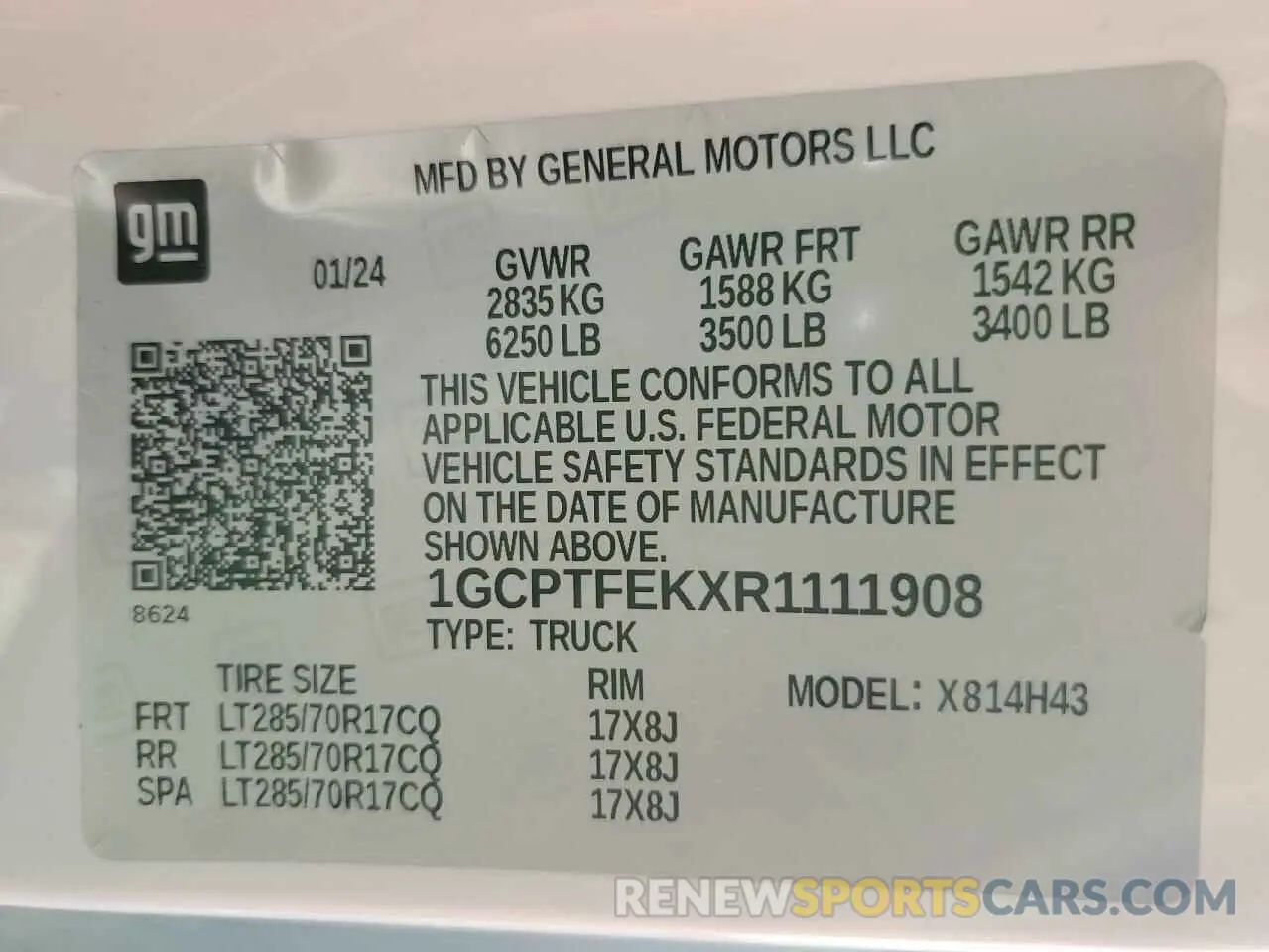 13 fotografías del automóvil dañado 1GCPTFEKXR1111908 CHEVROLET COLORADO 2024