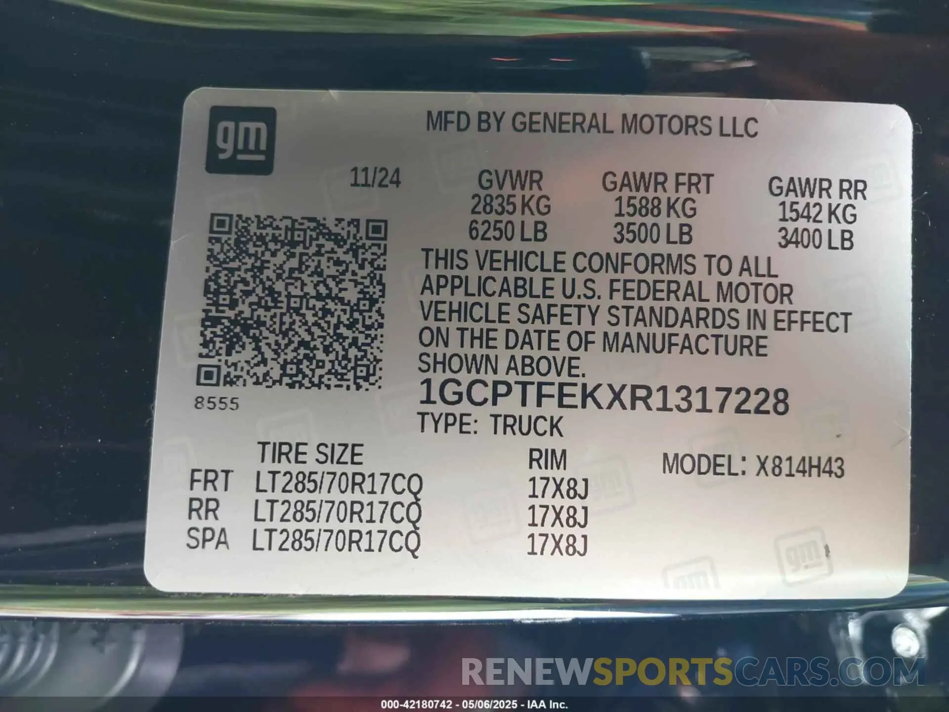 9 fotografías del automóvil dañado 1GCPTFEKXR1317228 CHEVROLET COLORADO 2024