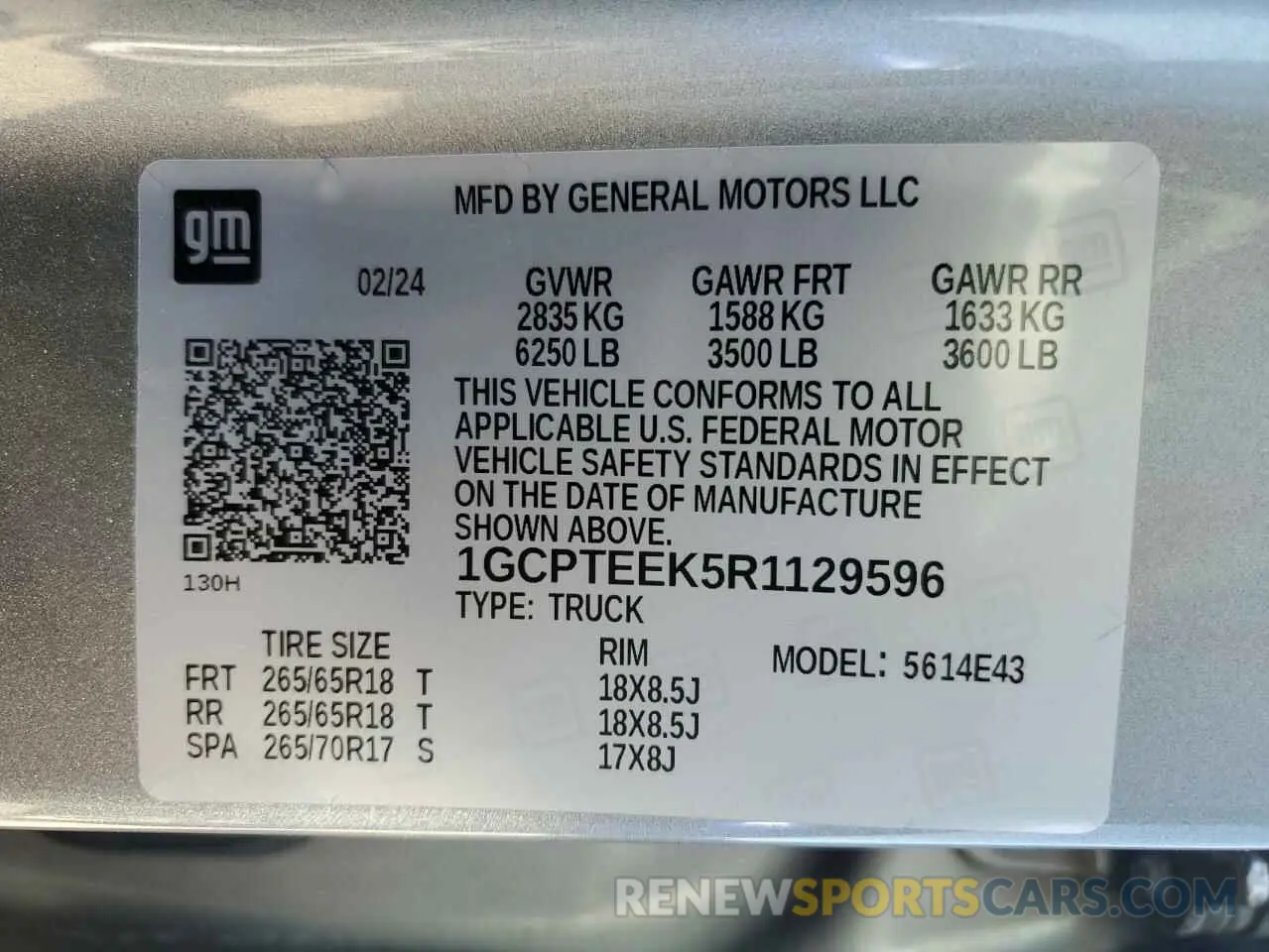 12 fotografías del automóvil dañado 1GCPTEEK5R1129596 CHEVROLET COLORADO T 2024