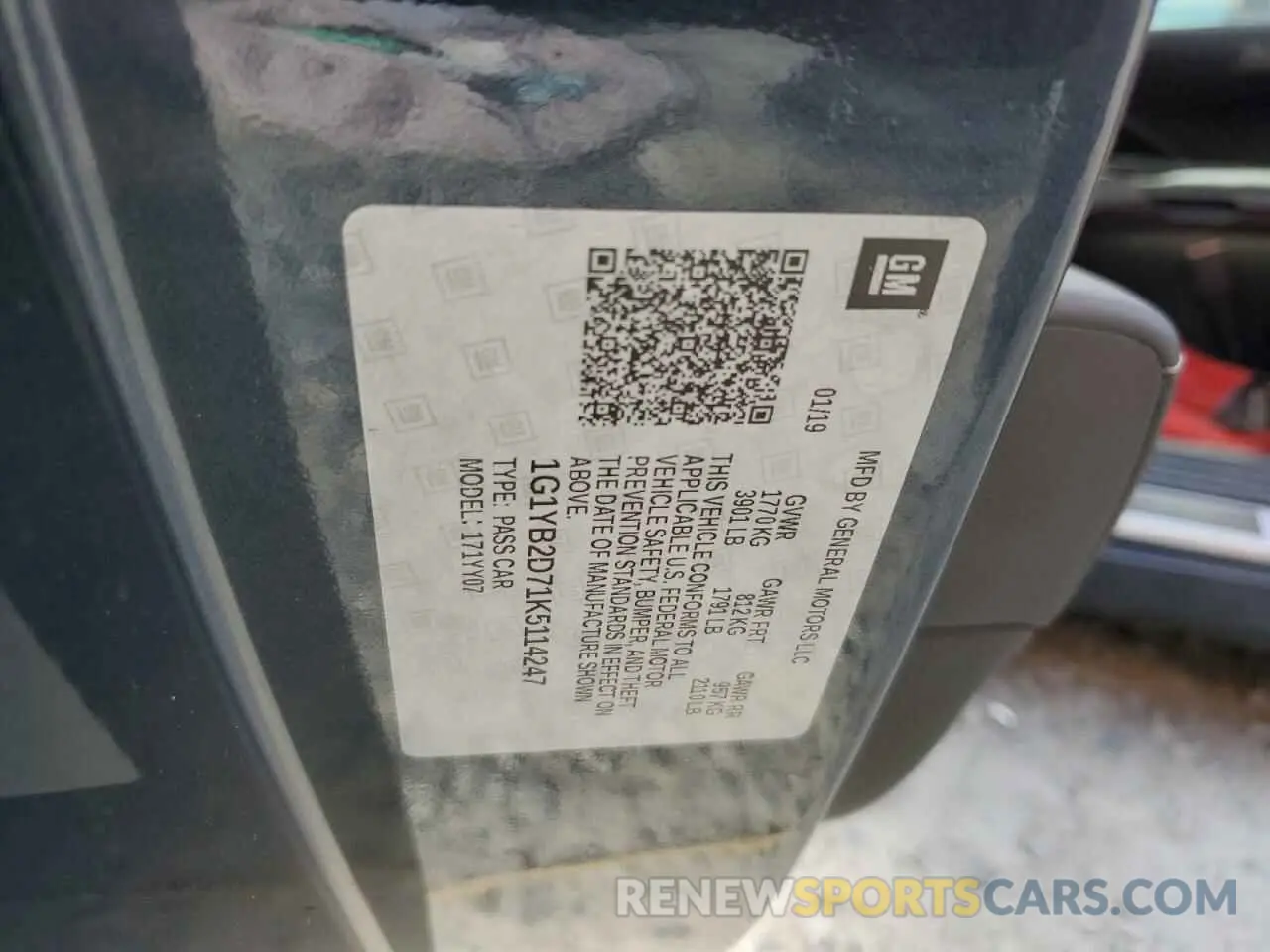 12 fotografías del automóvil dañado 1G1YB2D71K5114247 CHEVROLET CORVETTE 2019