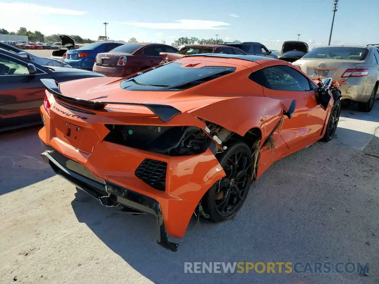 4 fotografías del automóvil dañado 1G1Y72D4XL5105832 CHEVROLET CORVETTE 2020