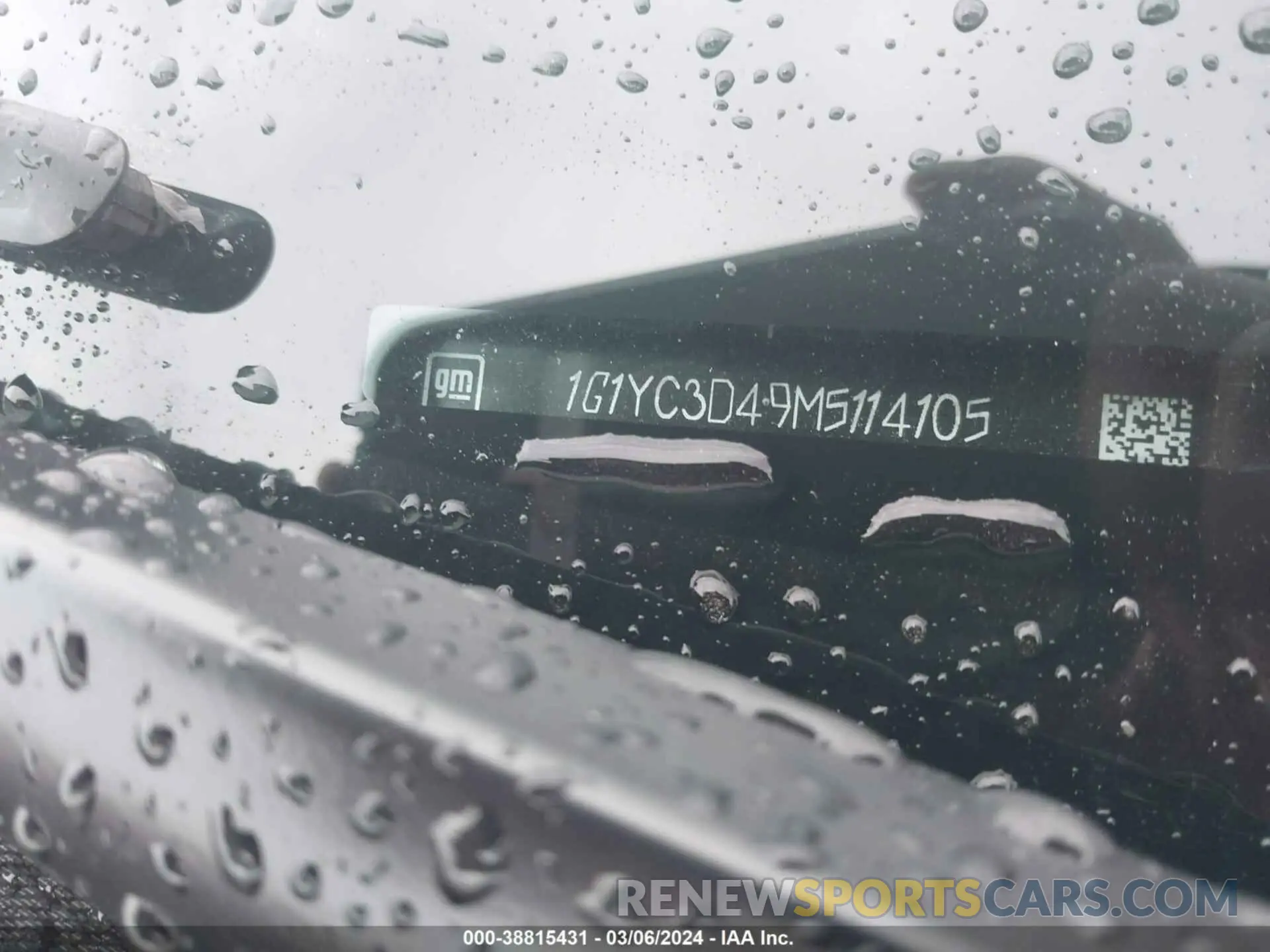 9 fotografías del automóvil dañado 1G1YC3D49M5114105 CHEVROLET CORVETTE 2021