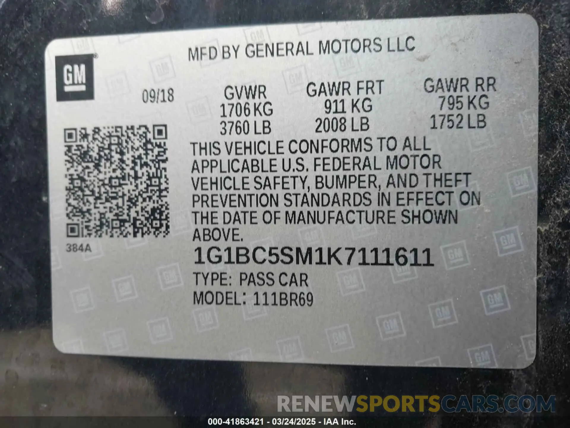 9 fotografías del automóvil dañado 1G1BC5SM1K7111611 CHEVROLET CRUZE 2019