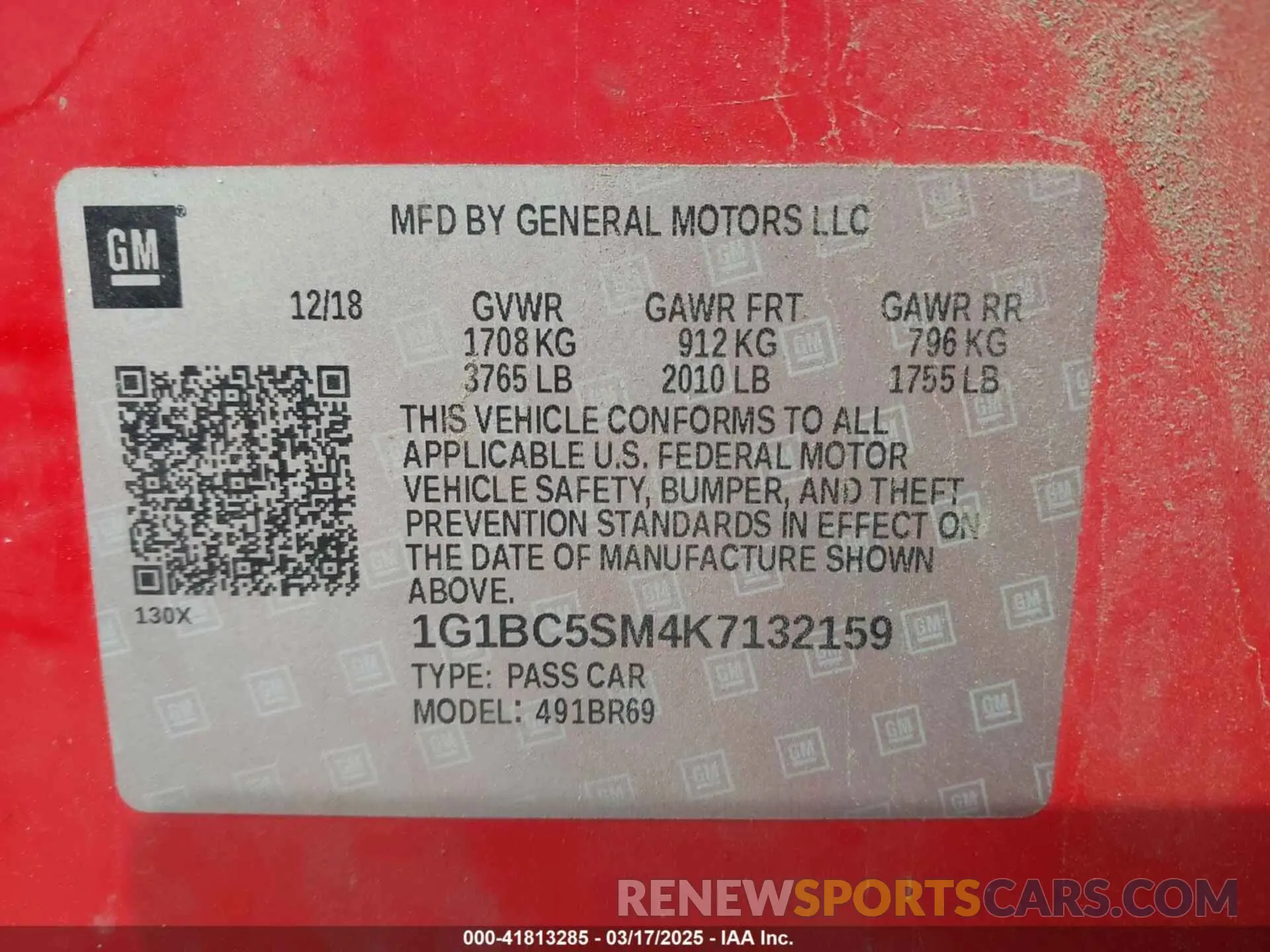 9 fotografías del automóvil dañado 1G1BC5SM4K7132159 CHEVROLET CRUZE 2019