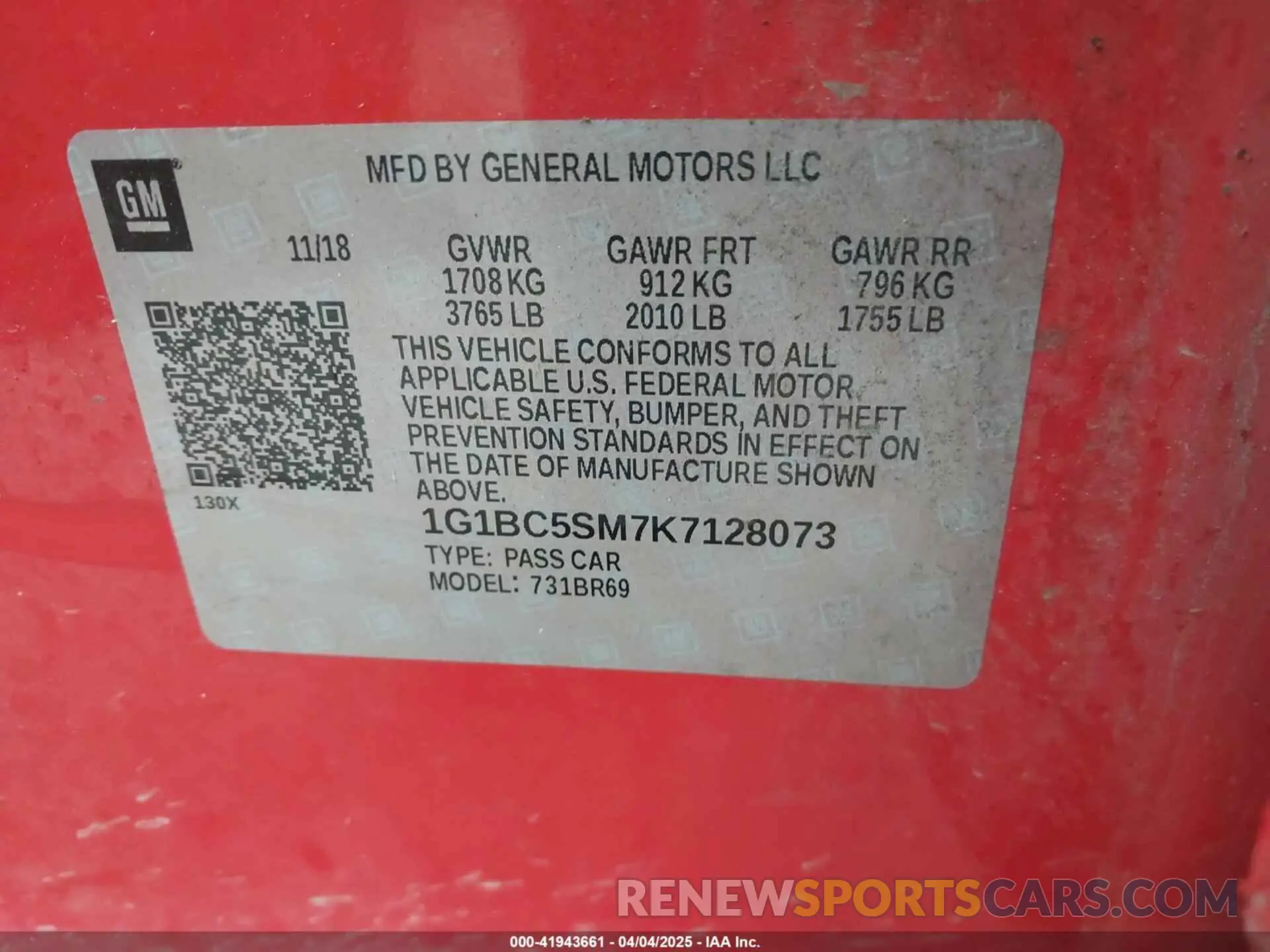 9 fotografías del automóvil dañado 1G1BC5SM7K7128073 CHEVROLET CRUZE 2019