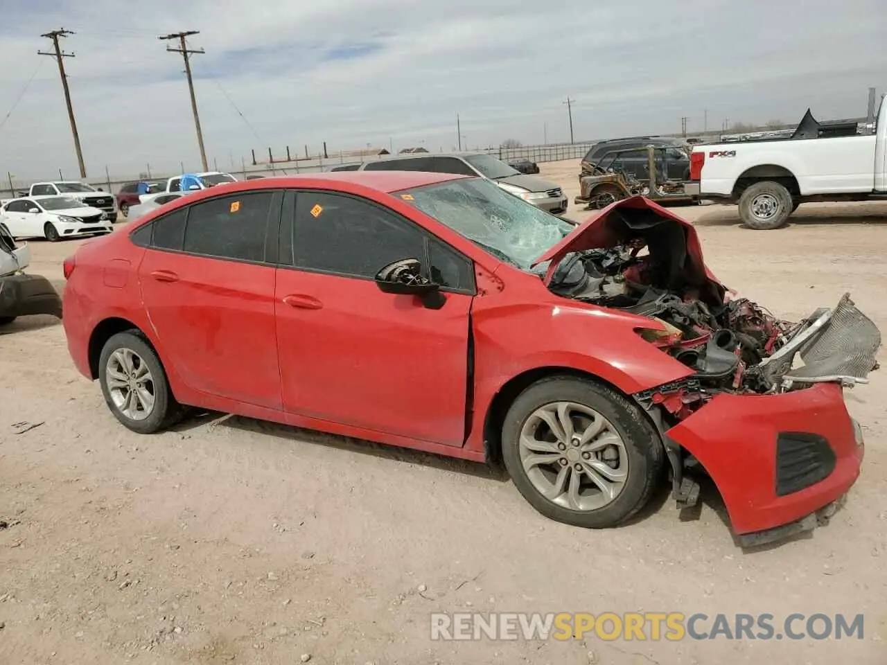 4 fotografías del automóvil dañado 1G1BC5SM9K7126633 CHEVROLET CRUZE 2019