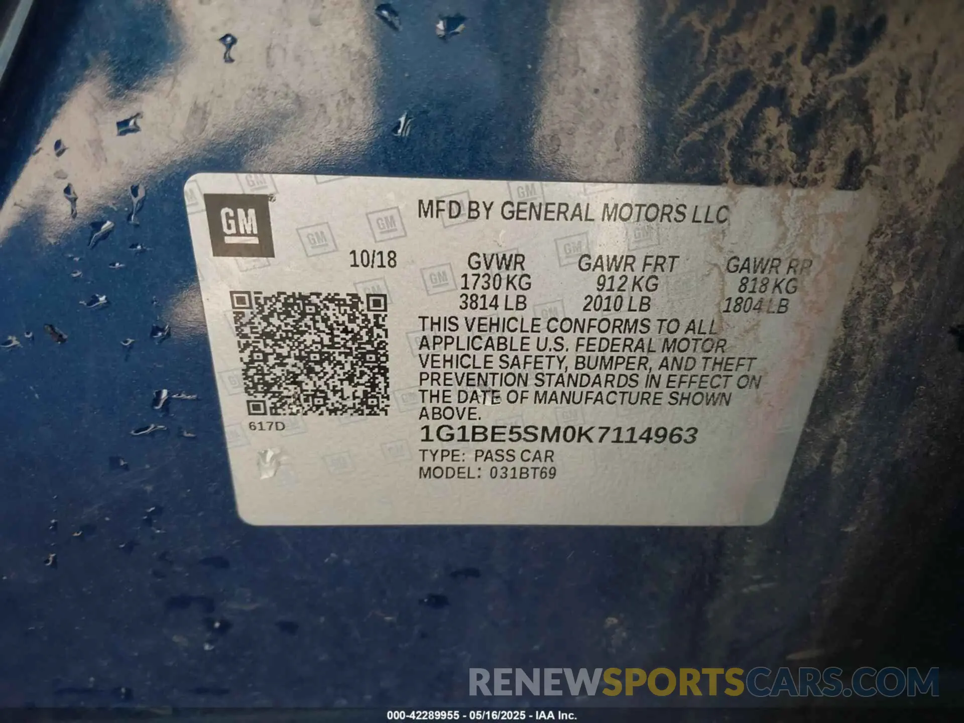 9 fotografías del automóvil dañado 1G1BE5SM0K7114963 CHEVROLET CRUZE 2019