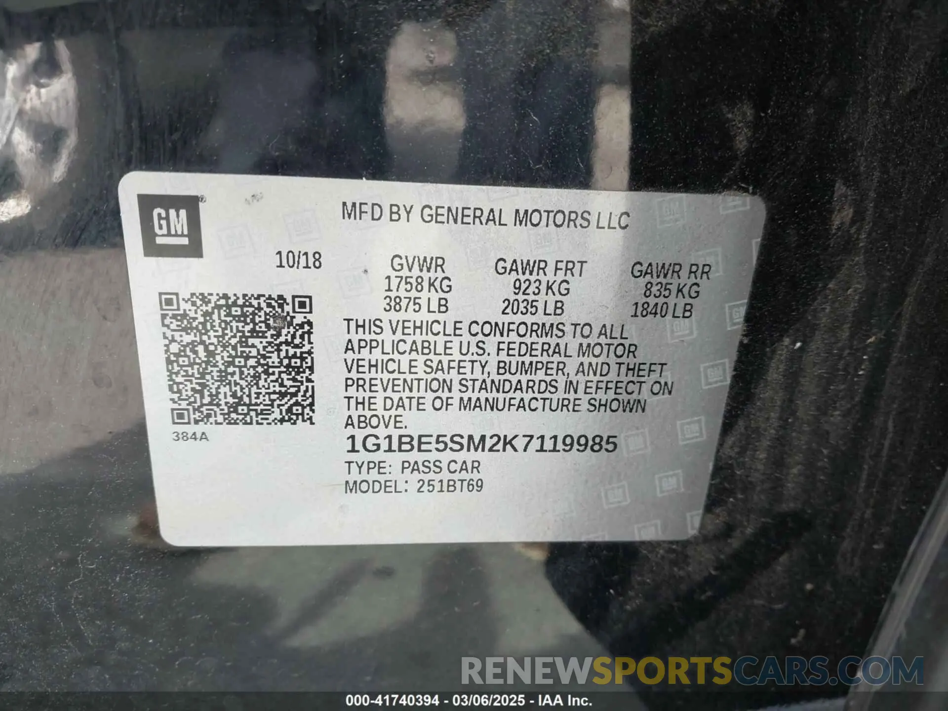 9 fotografías del automóvil dañado 1G1BE5SM2K7119985 CHEVROLET CRUZE 2019