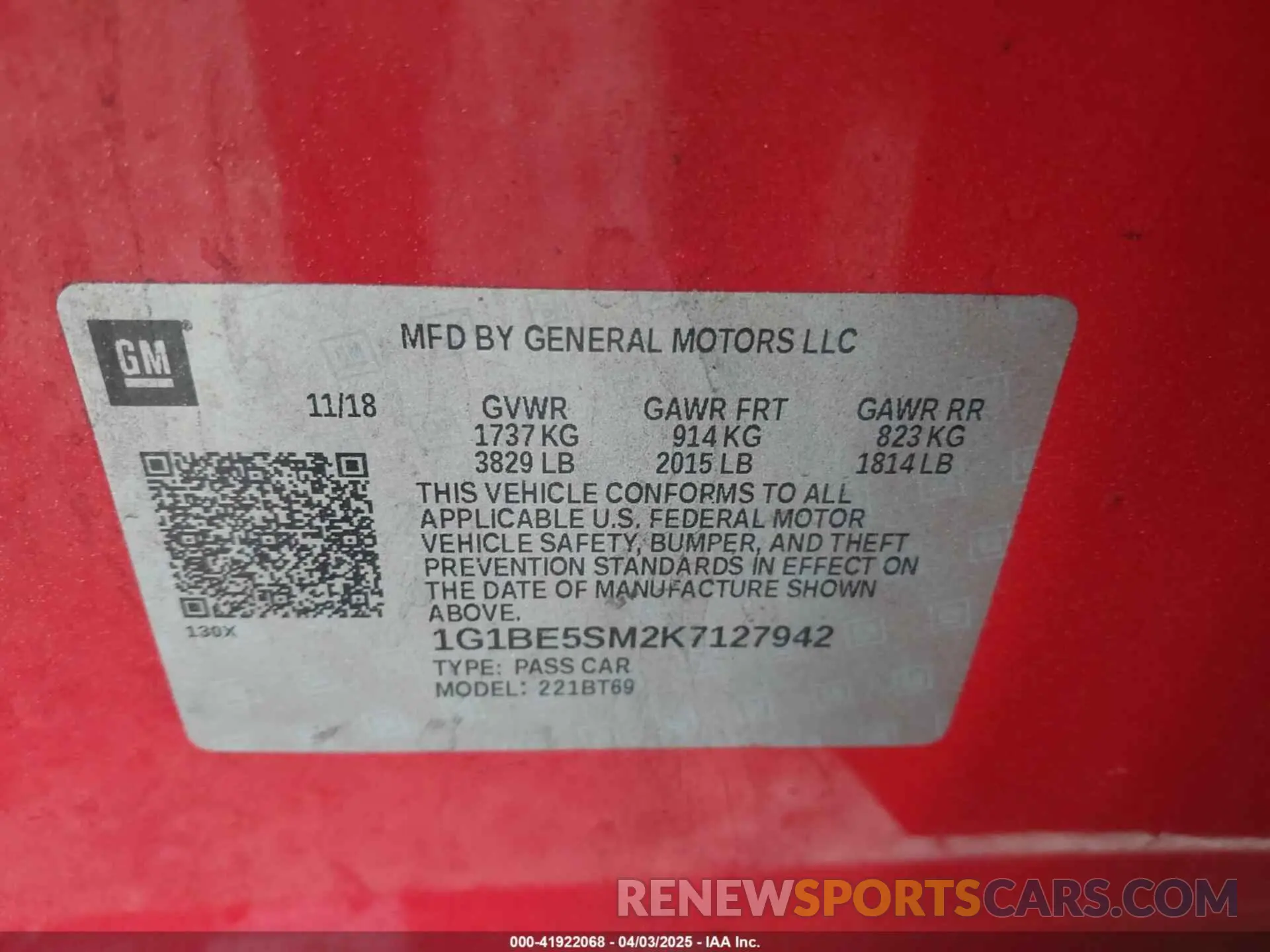 9 fotografías del automóvil dañado 1G1BE5SM2K7127942 CHEVROLET CRUZE 2019