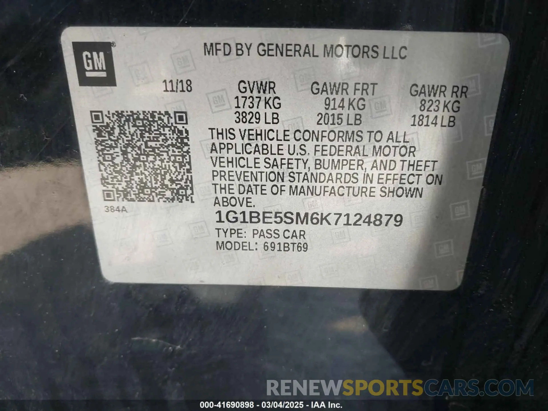 9 fotografías del automóvil dañado 1G1BE5SM6K7124879 CHEVROLET CRUZE 2019