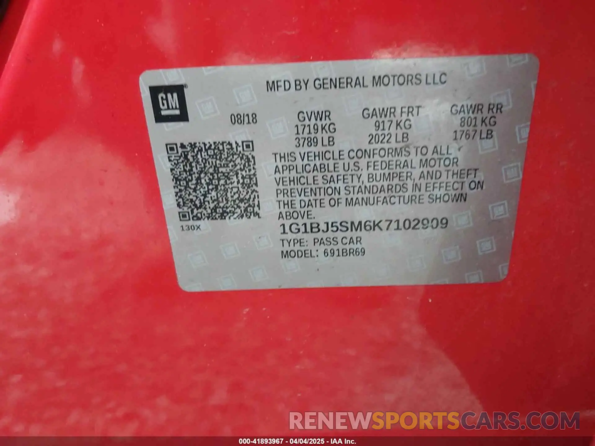 9 fotografías del automóvil dañado 1G1BJ5SM6K7102909 CHEVROLET CRUZE 2019