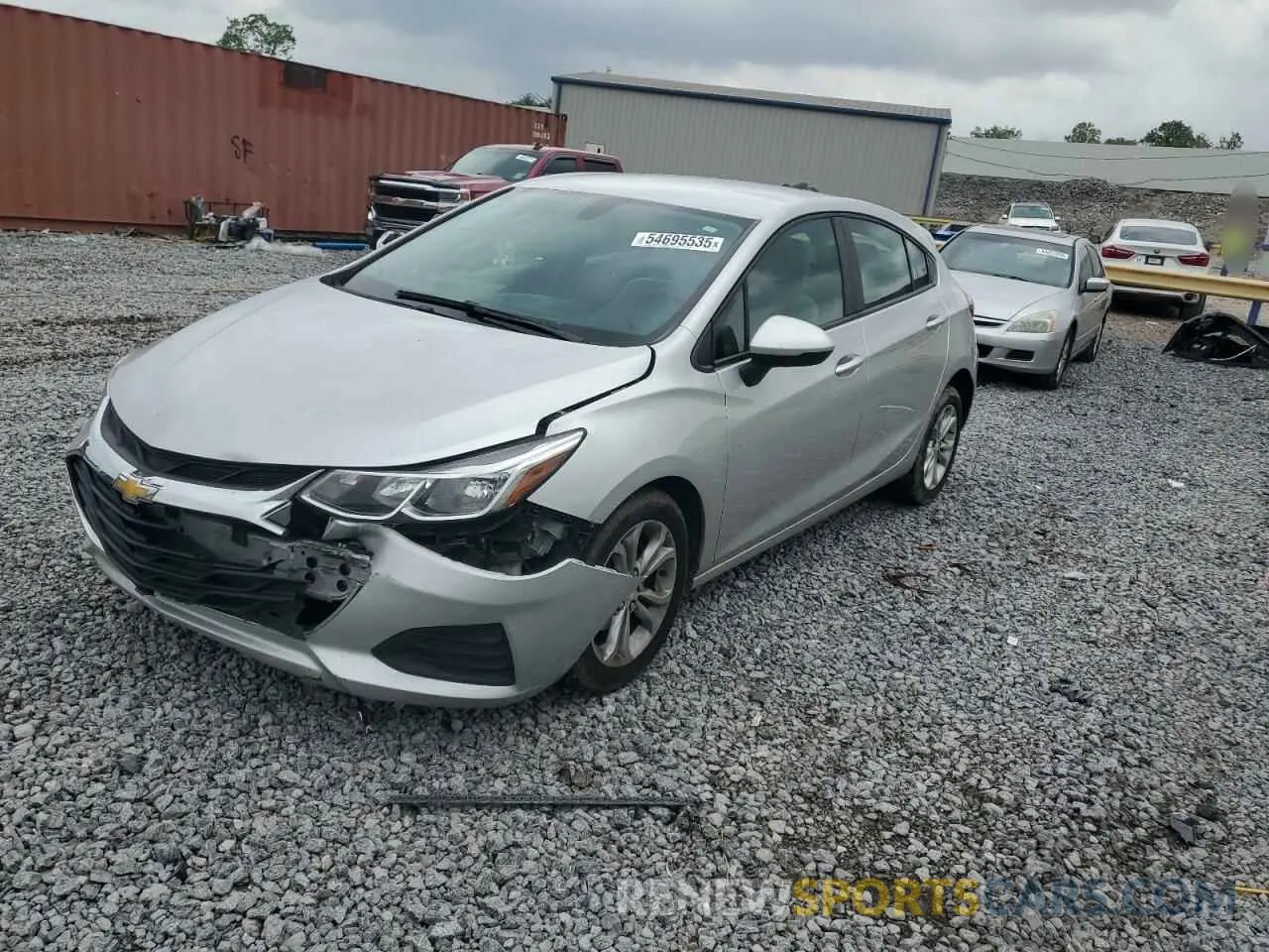 1 fotografías del automóvil dañado 3G1BC6SMXKS533058 CHEVROLET CRUZE 2019