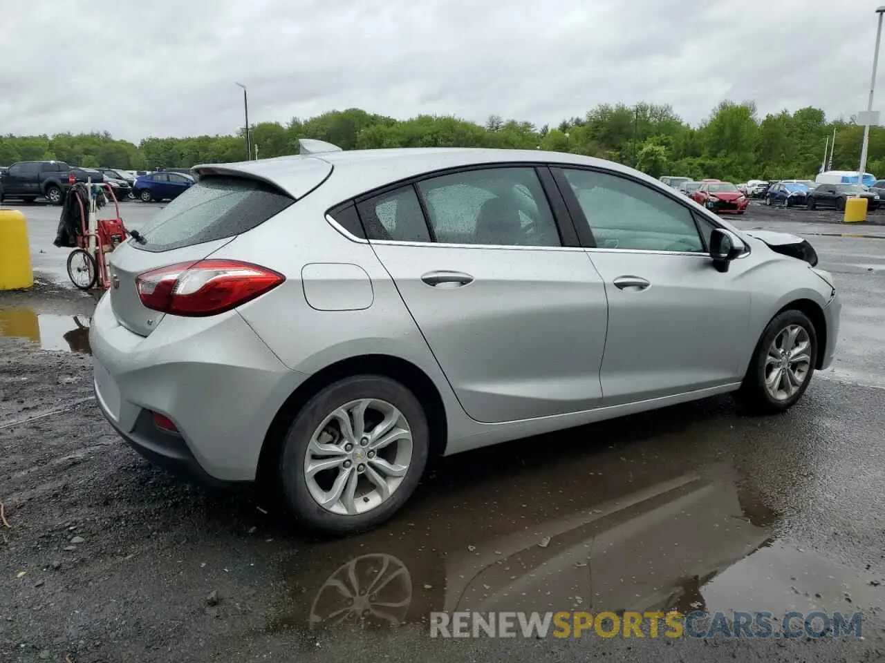 3 fotografías del automóvil dañado 3G1BE6SM1KS533749 CHEVROLET CRUZE 2019