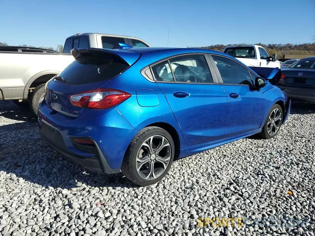 3 fotografías del automóvil dañado 3G1BE6SM2KS589022 CHEVROLET CRUZE 2019