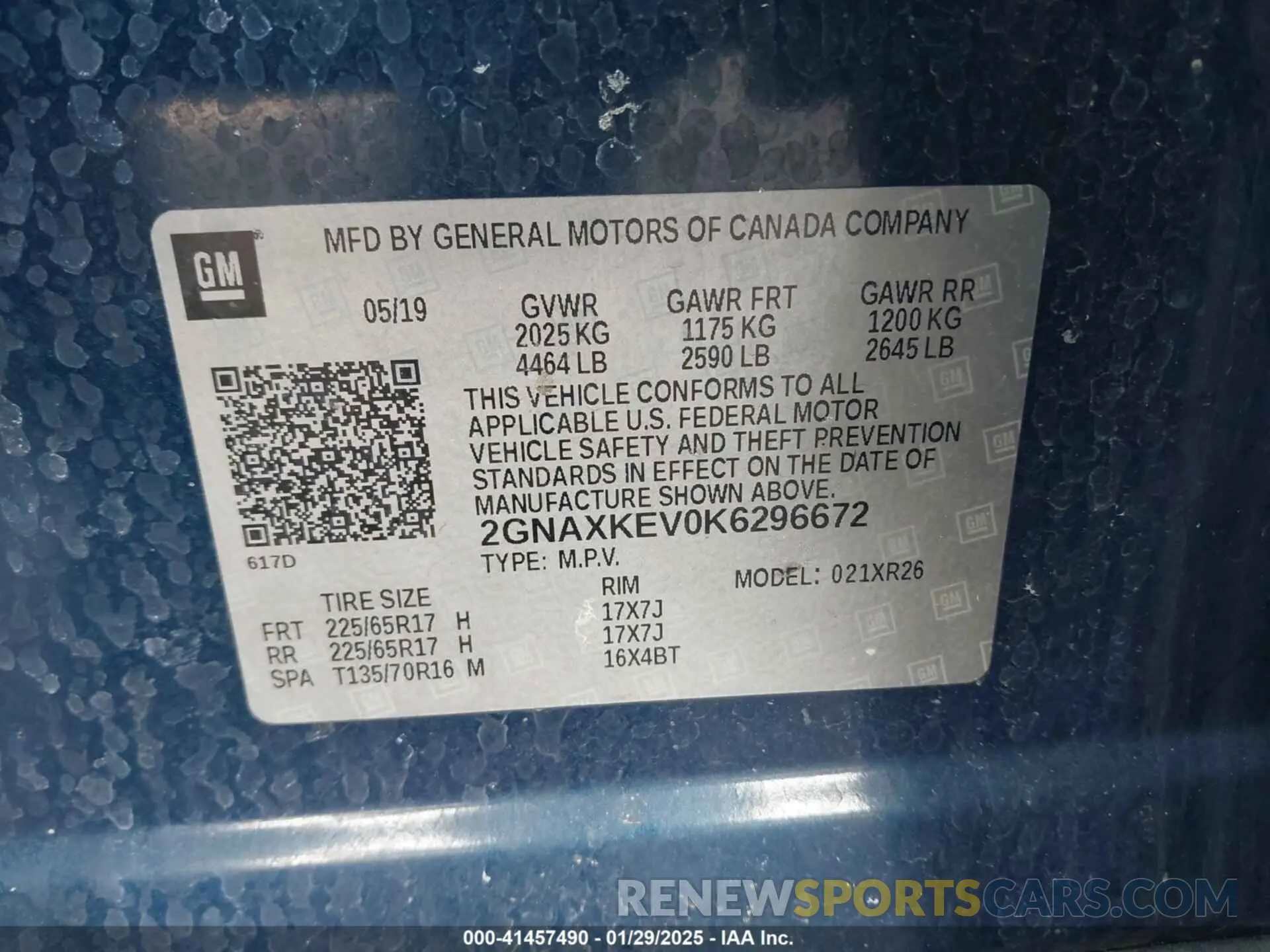 9 fotografías del automóvil dañado 2GNAXKEV0K6296672 CHEVROLET EQUINOX 2019