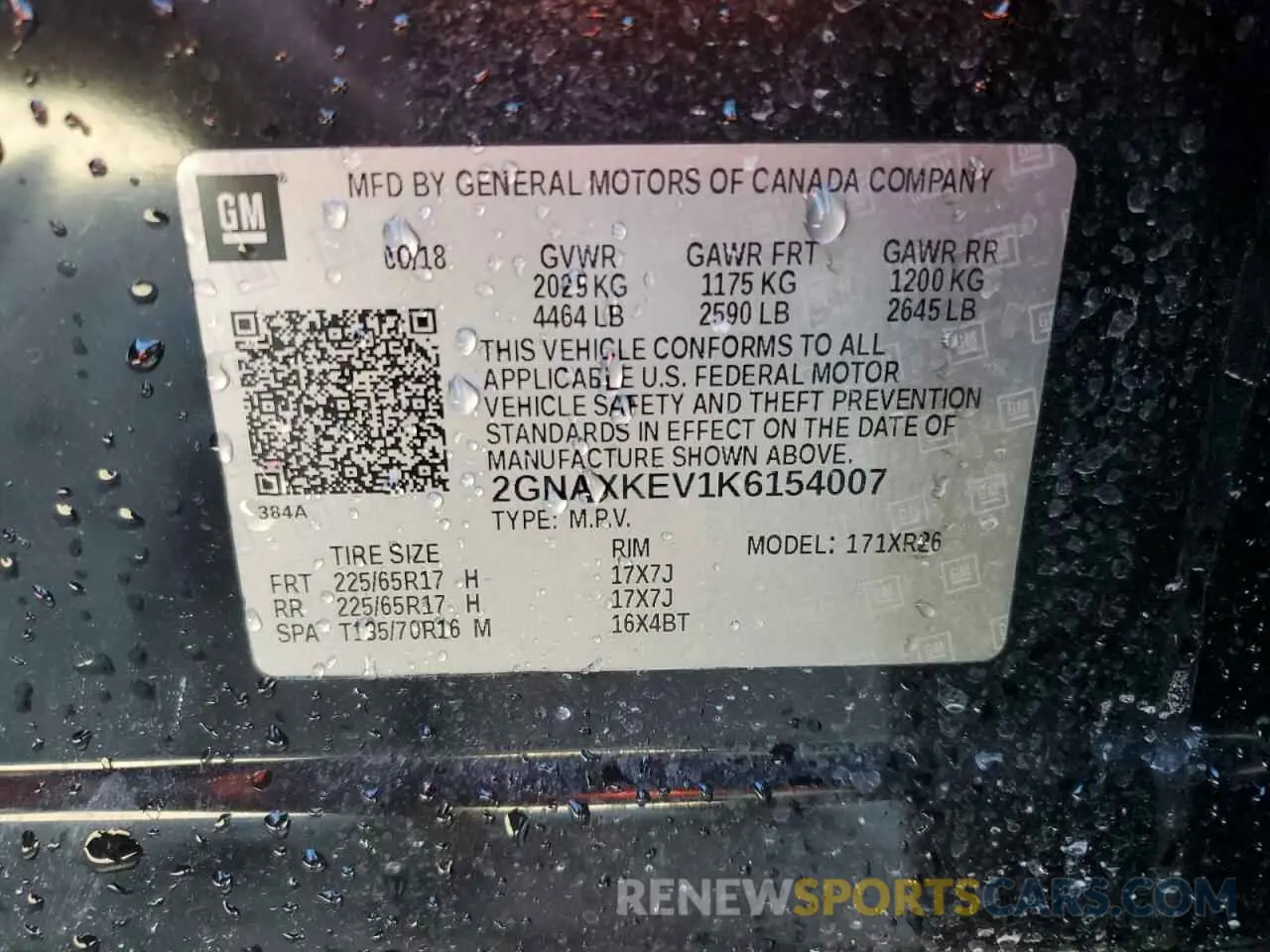 14 fotografías del automóvil dañado 2GNAXKEV1K6154007 CHEVROLET EQUINOX 2019