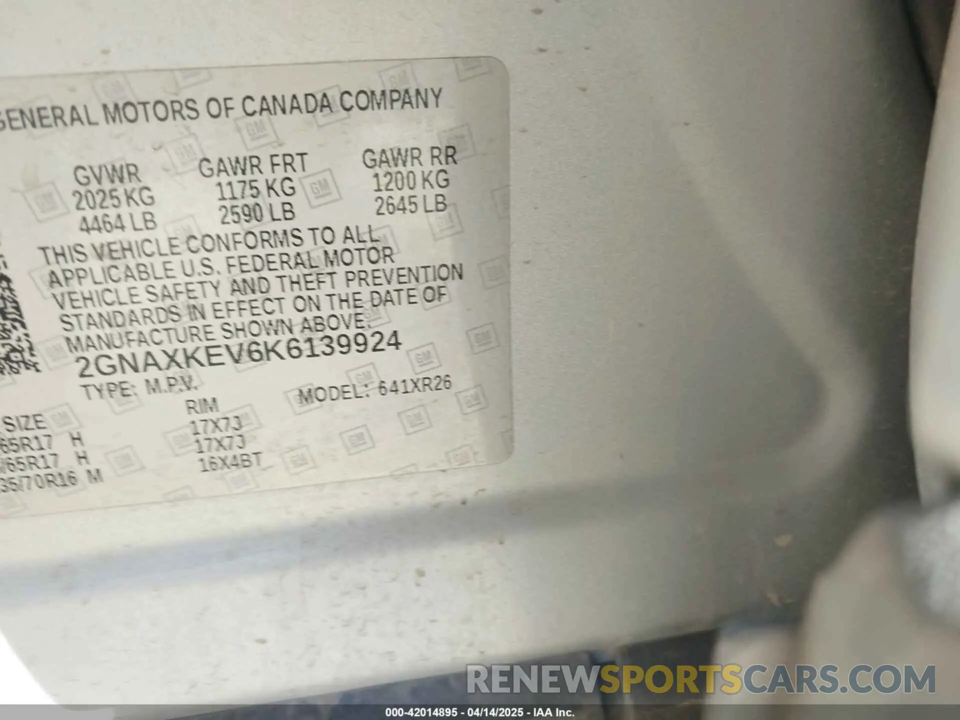 9 fotografías del automóvil dañado 2GNAXKEV6K6139924 CHEVROLET EQUINOX 2019