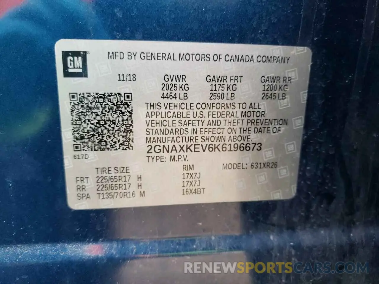 13 fotografías del automóvil dañado 2GNAXKEV6K6196673 CHEVROLET EQUINOX 2019