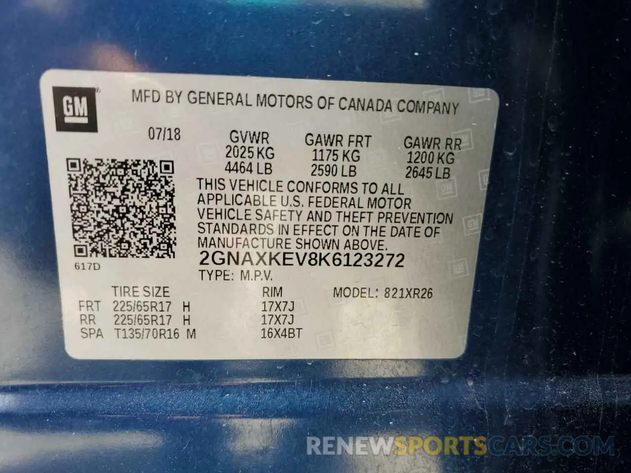 13 fotografías del automóvil dañado 2GNAXKEV8K6123272 CHEVROLET EQUINOX 2019