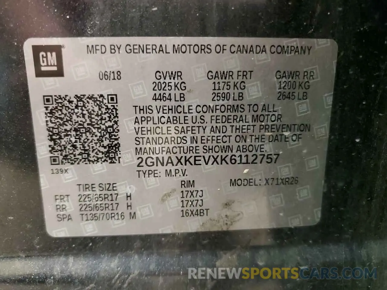 12 fotografías del automóvil dañado 2GNAXKEVXK6112757 CHEVROLET EQUINOX 2019