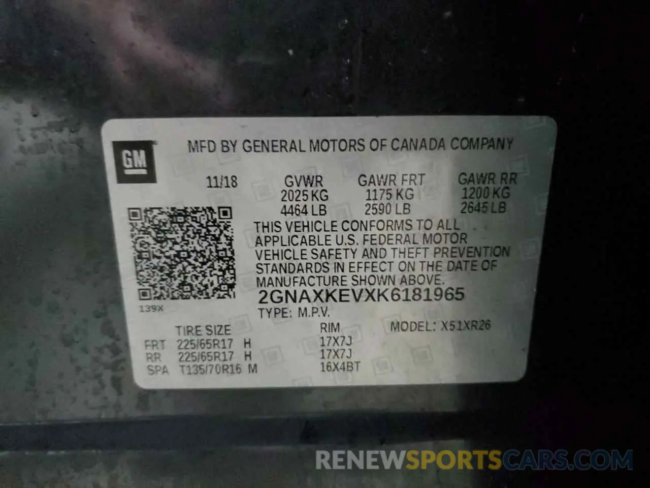 13 fotografías del automóvil dañado 2GNAXKEVXK6181965 CHEVROLET EQUINOX 2019