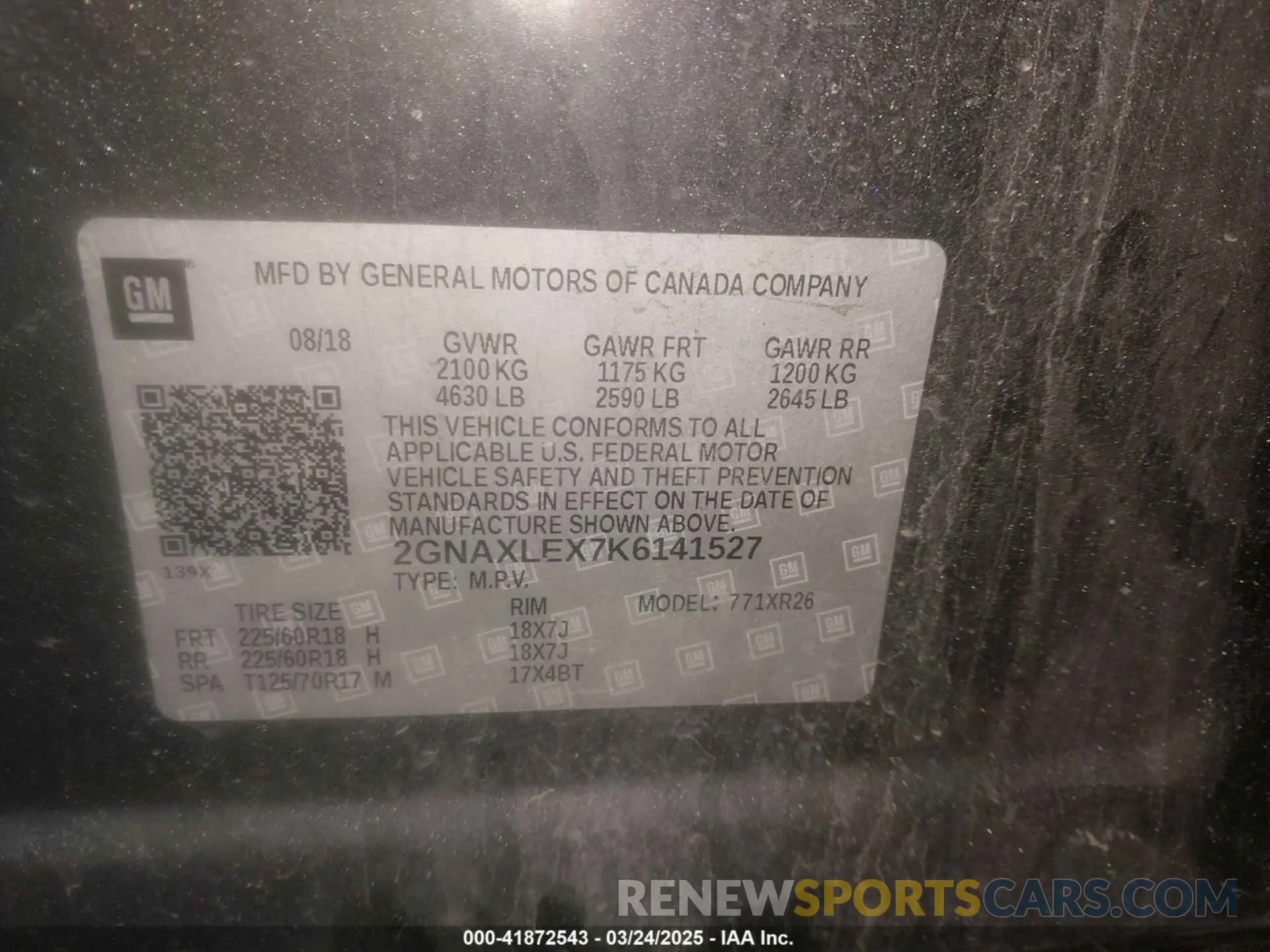 9 fotografías del automóvil dañado 2GNAXLEX7K6141527 CHEVROLET EQUINOX 2019