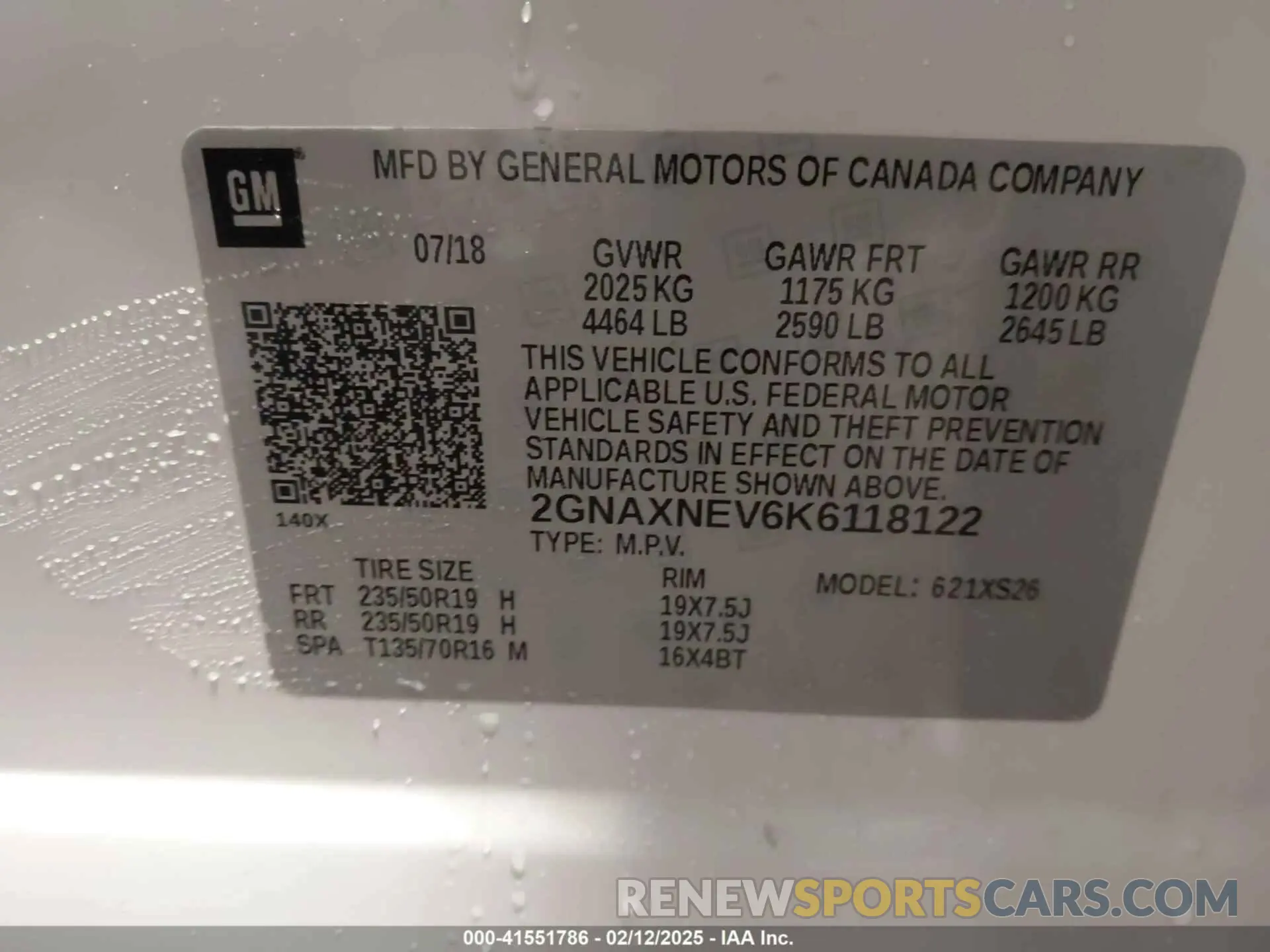 9 fotografías del automóvil dañado 2GNAXNEV6K6118122 CHEVROLET EQUINOX 2019