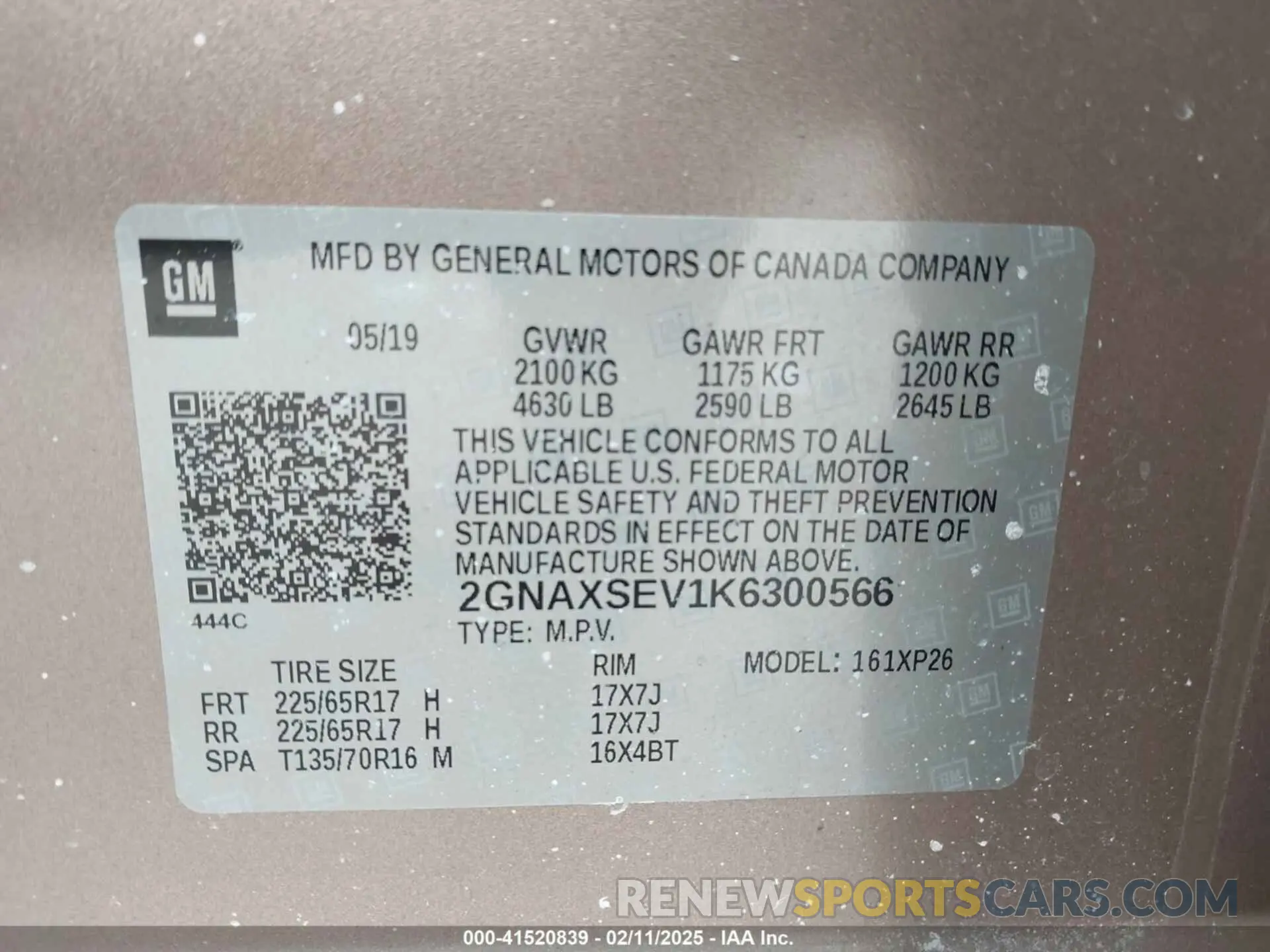9 fotografías del automóvil dañado 2GNAXSEV1K6300566 CHEVROLET EQUINOX 2019