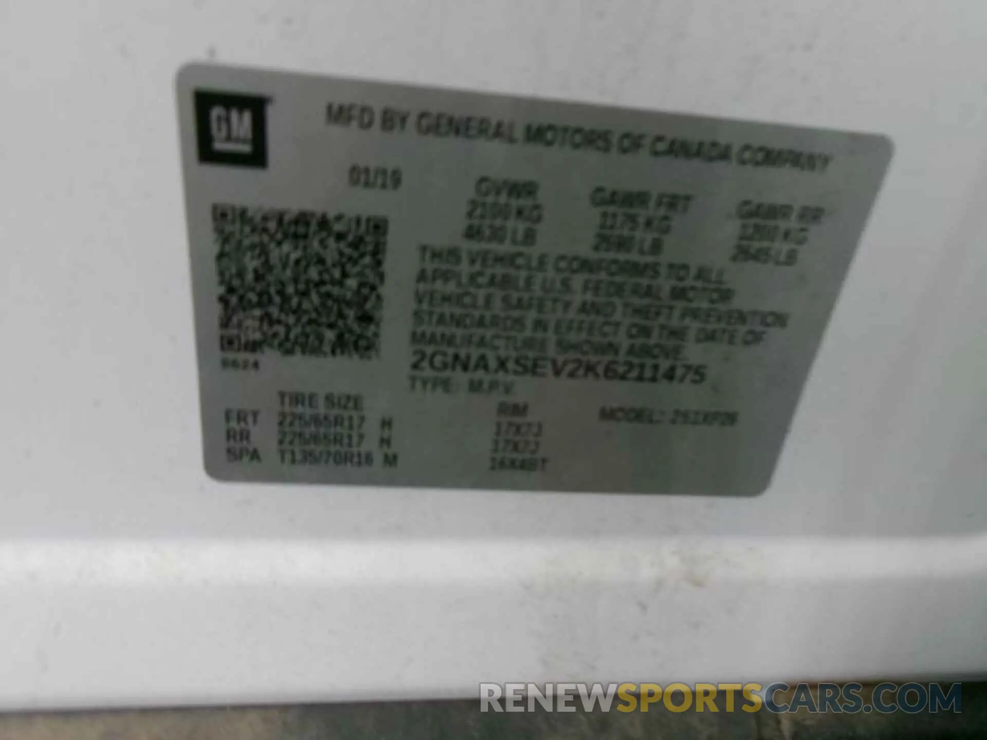 9 fotografías del automóvil dañado 2GNAXSEV2K6211475 CHEVROLET EQUINOX 2019