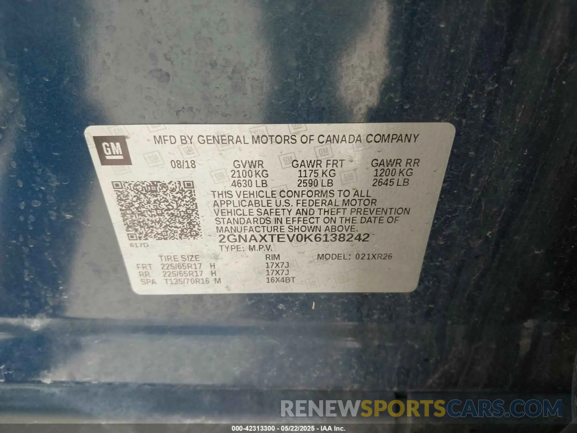 9 fotografías del automóvil dañado 2GNAXTEV0K6138242 CHEVROLET EQUINOX 2019