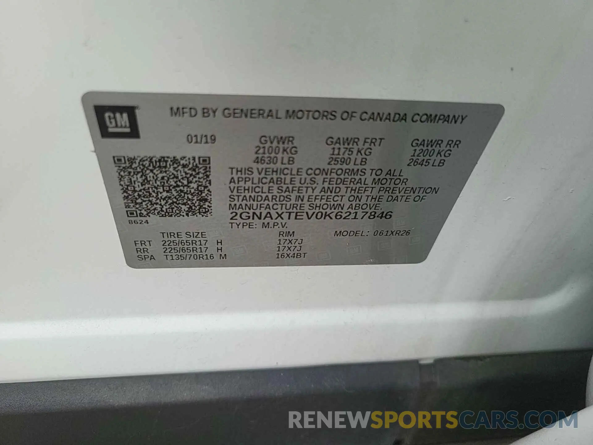 22 fotografías del automóvil dañado 2GNAXTEV0K6217846 CHEVROLET EQUINOX 2019