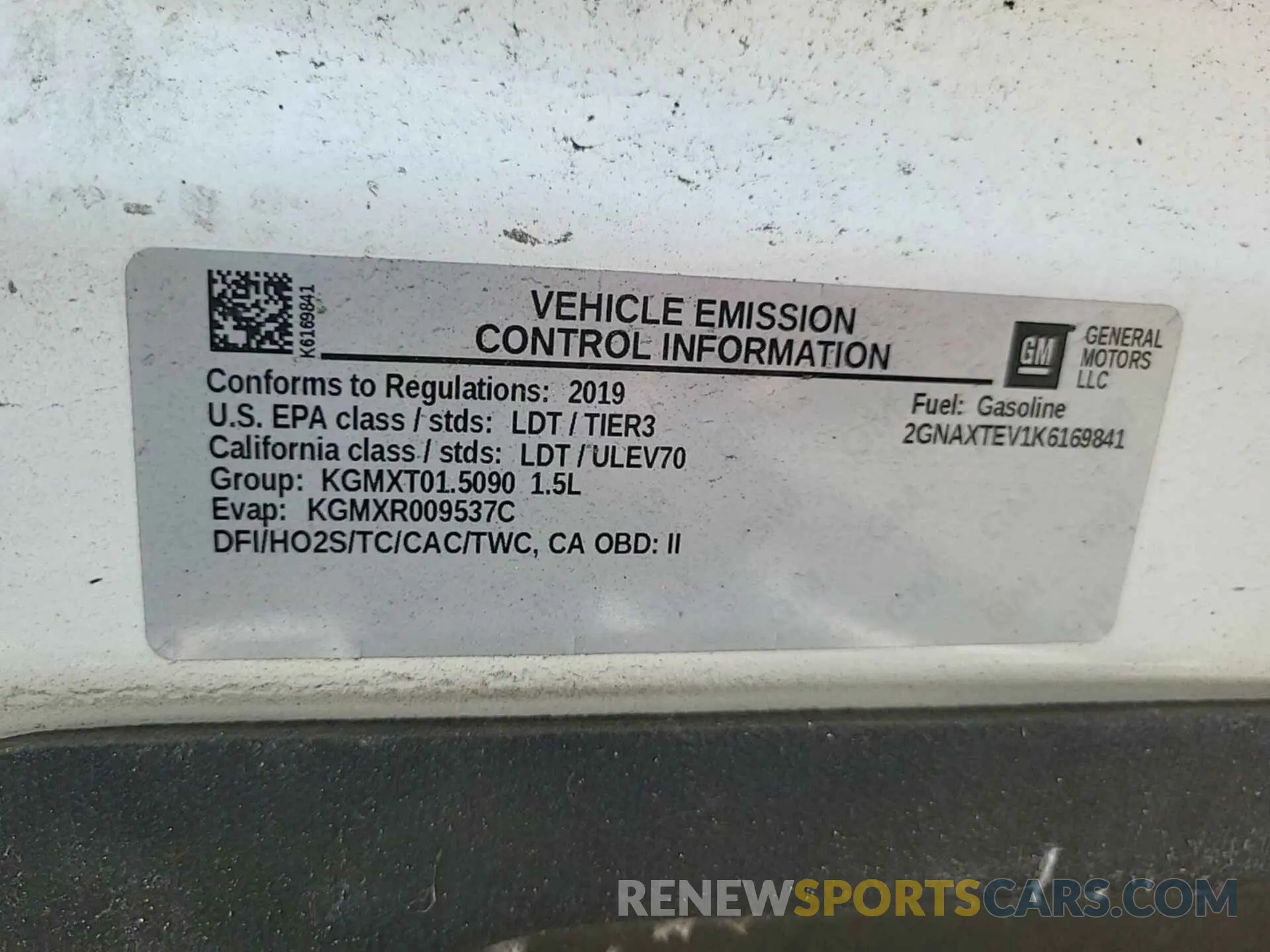 6 fotografías del automóvil dañado 2GNAXTEV1K6169841 CHEVROLET EQUINOX 2019