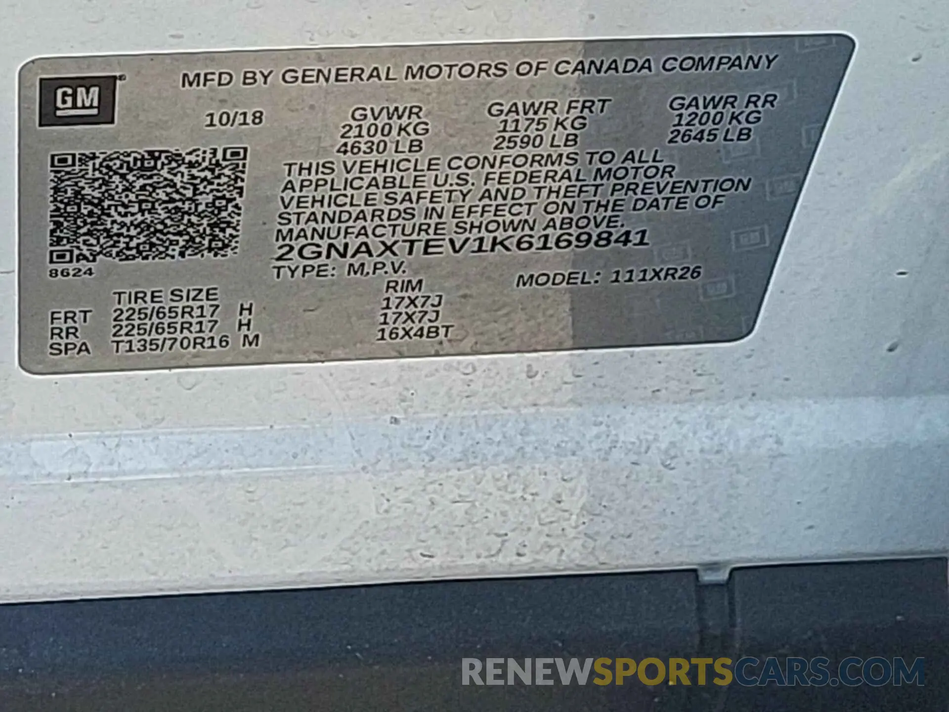 8 fotografías del automóvil dañado 2GNAXTEV1K6169841 CHEVROLET EQUINOX 2019