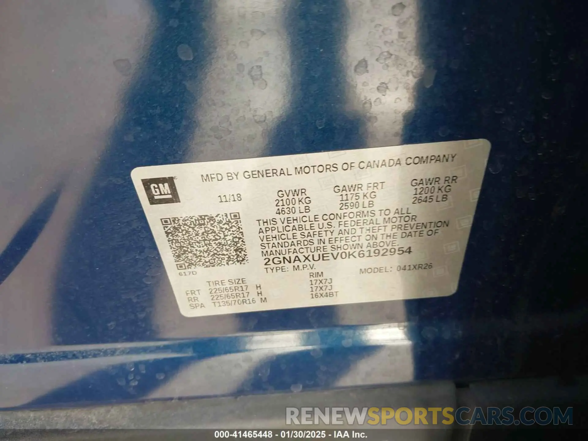 9 fotografías del automóvil dañado 2GNAXUEV0K6192954 CHEVROLET EQUINOX 2019